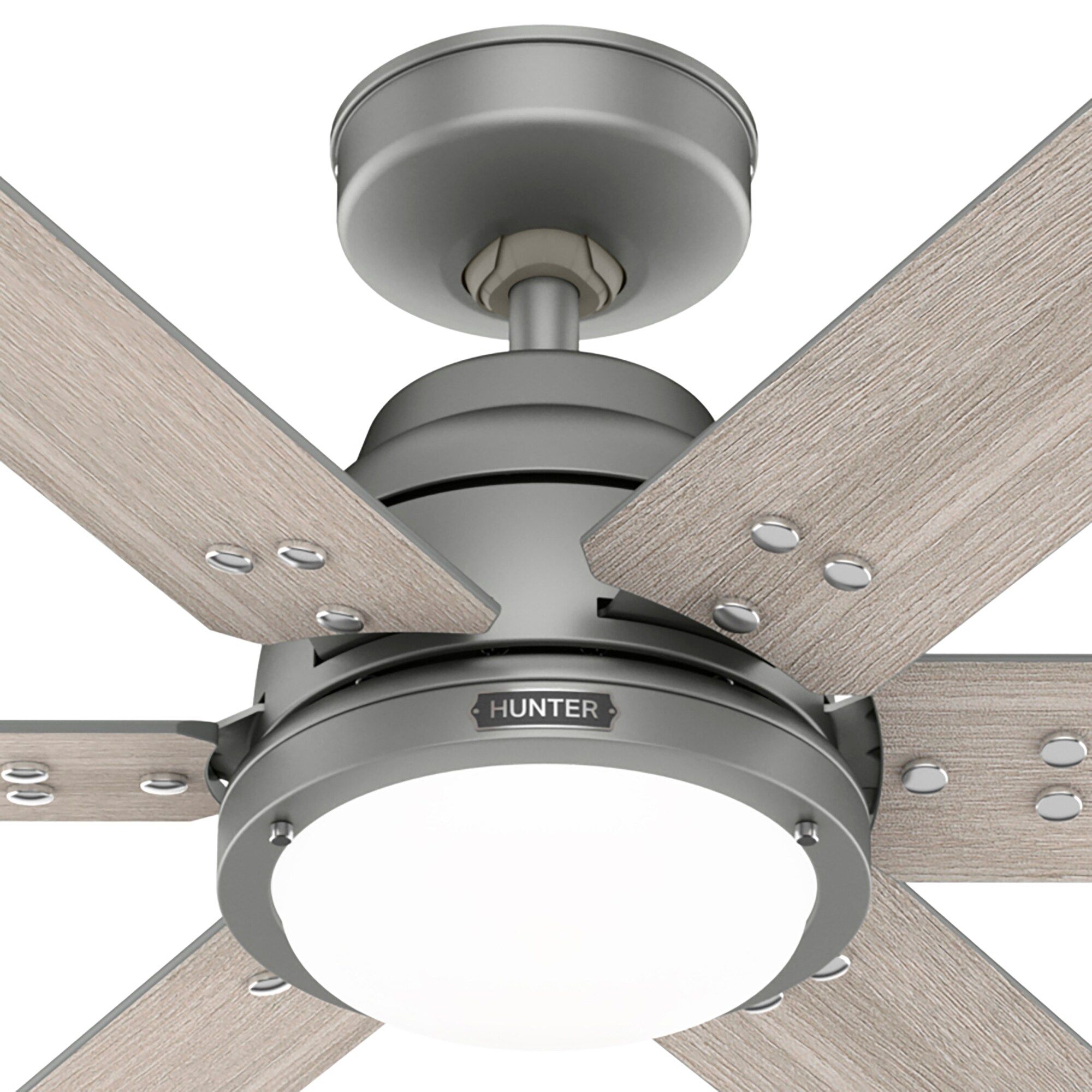Hunter Fan 60 inch Smart WiFi LED Ceiling Fan, Matte Silver Indoor Smart Ceiling Fan with Light, Remote Control, Reversible Blades, Compatible with smart home devices (Certified Refurbished)