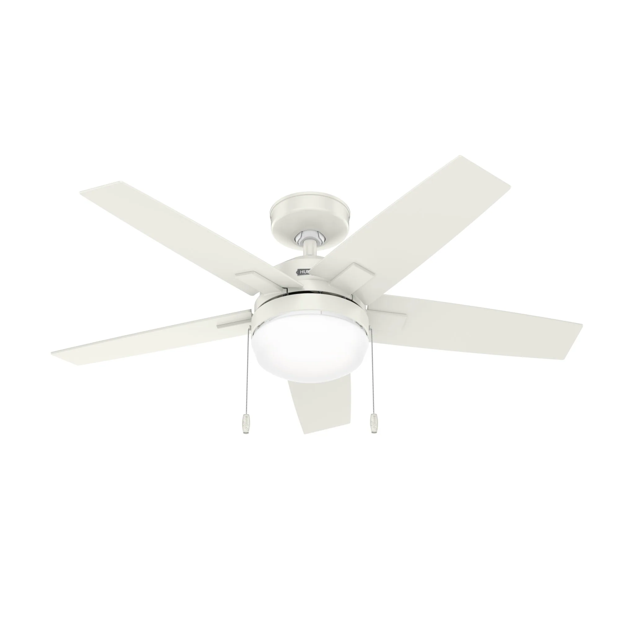 Hunter Fan 44 inch Casual Fresh White Indoor Ceiling Fan with LED Light Kit and Pull Chain (Certified Refurbished)