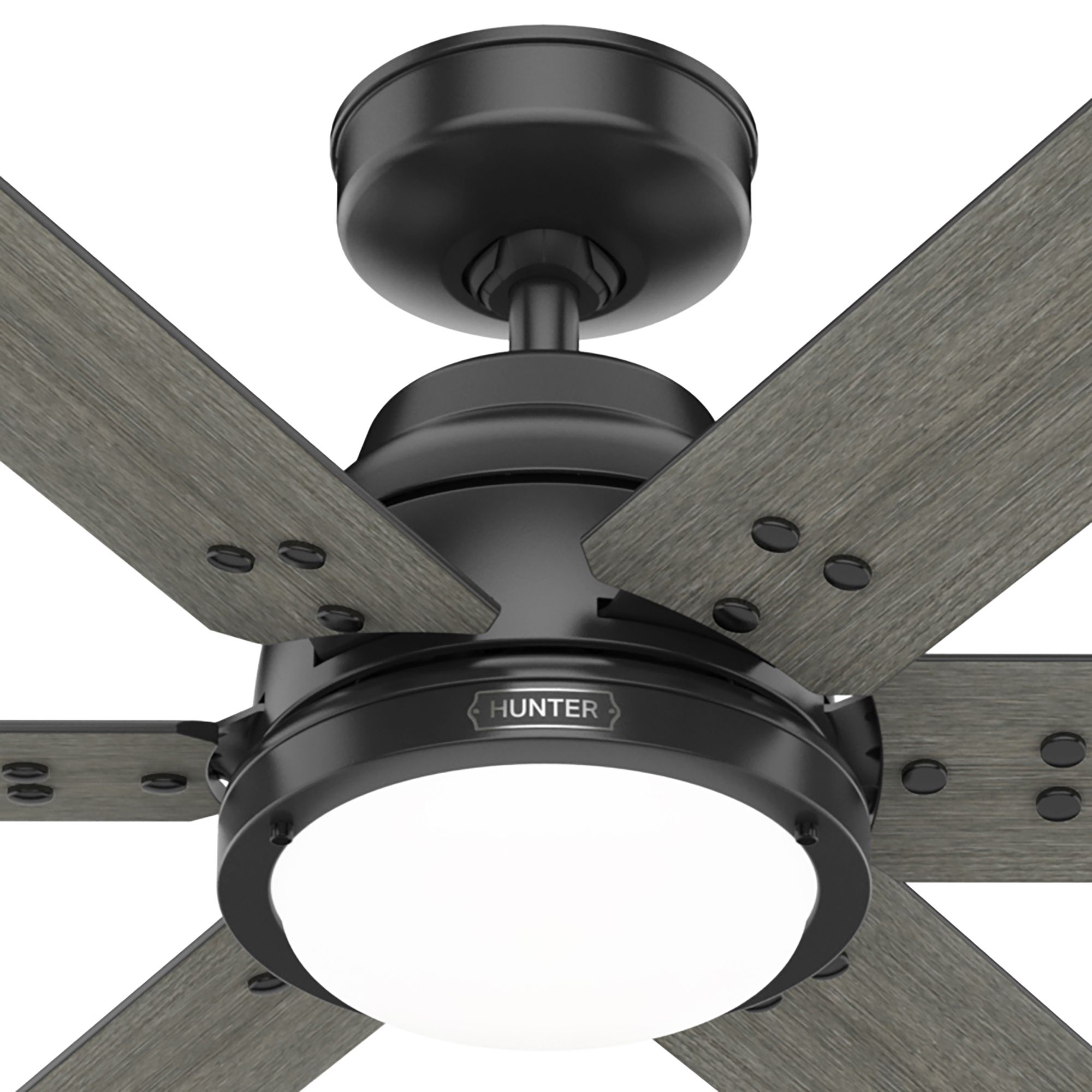 Hunter Fan 60 inch Indoor Casual Matte Black Ceiling Fan with LED Light Kit and Remote Control (Certified Refurbished)