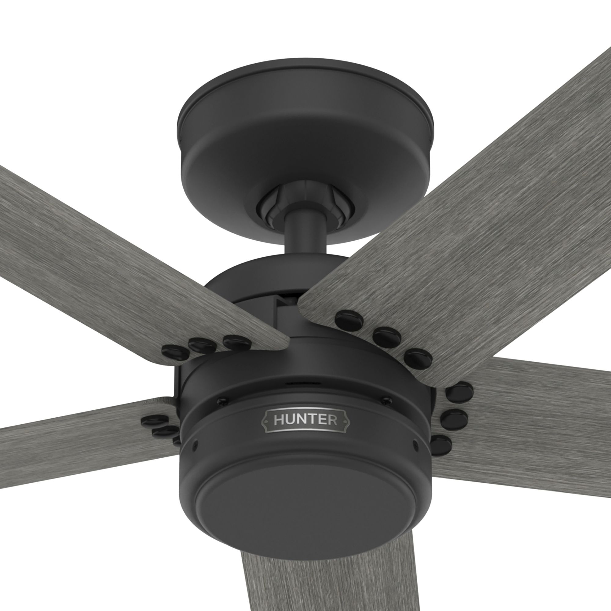 Hunter Fan 52 inch Casual Matte Black Outdoor Ceiling Fan with 6 Blades and No Light (Certified Refurbished)