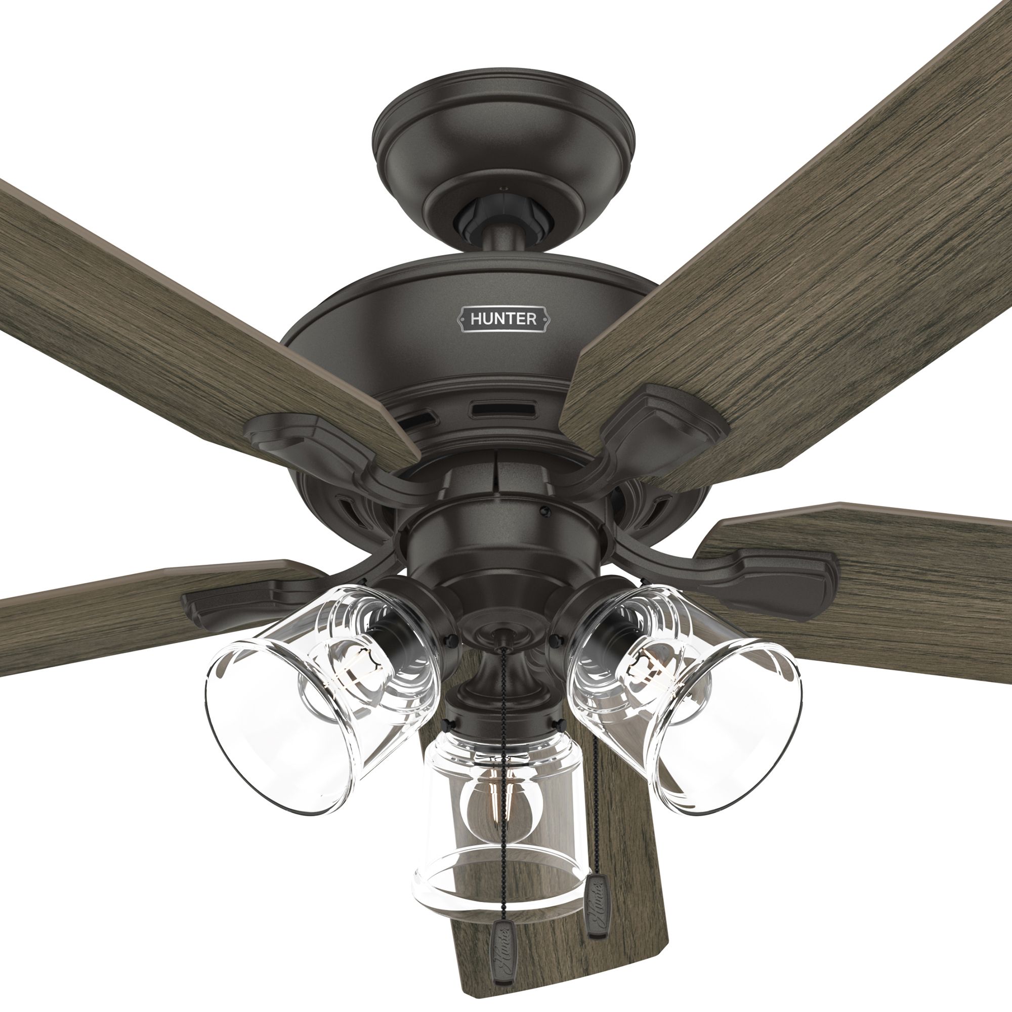 Hunter Fan 52 inch Indoor Casual Noble Bronze Ceiling Fan with LED Light Kit and Pull Chain (Certified Refurbished)