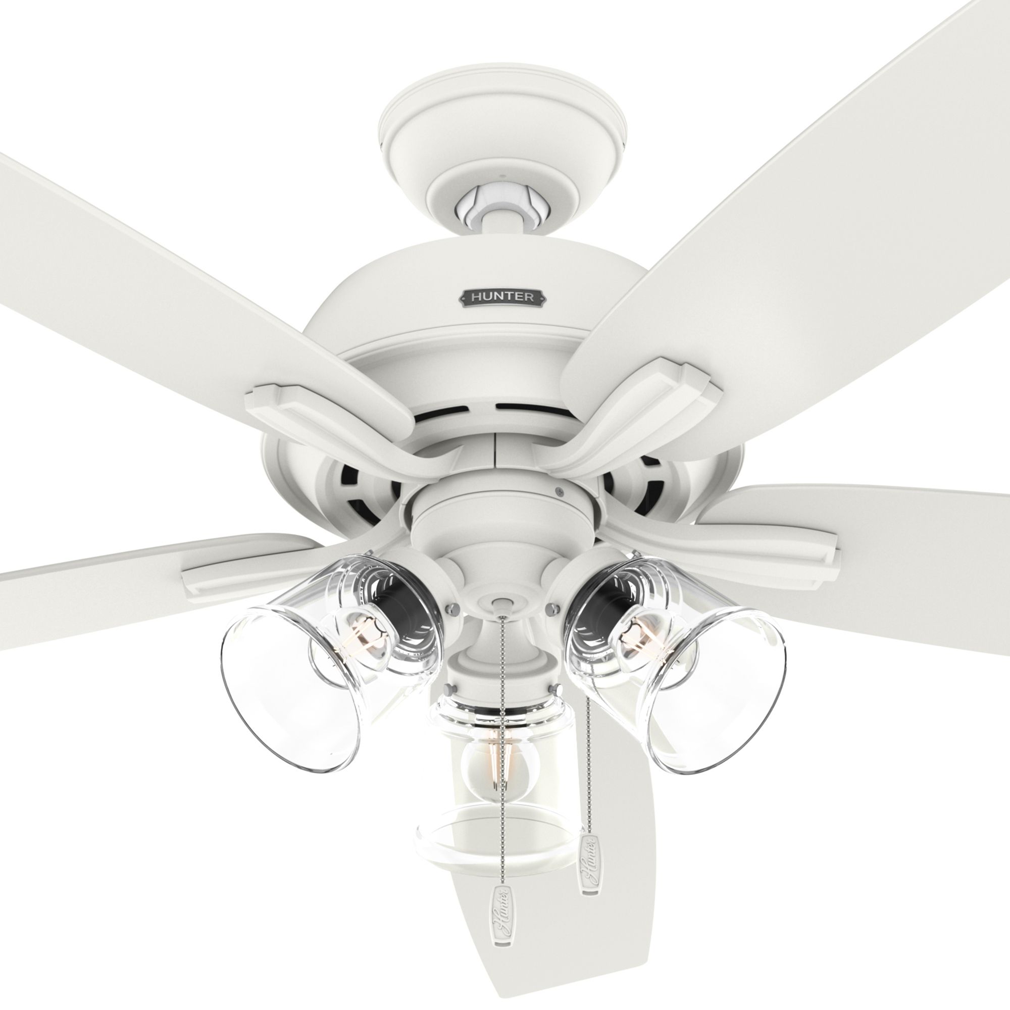 Hunter Fan 60 inch Casual Matte White Indoor Ceiling Fan with LED Light Kit and Pull Chain (Certified Refurbished)