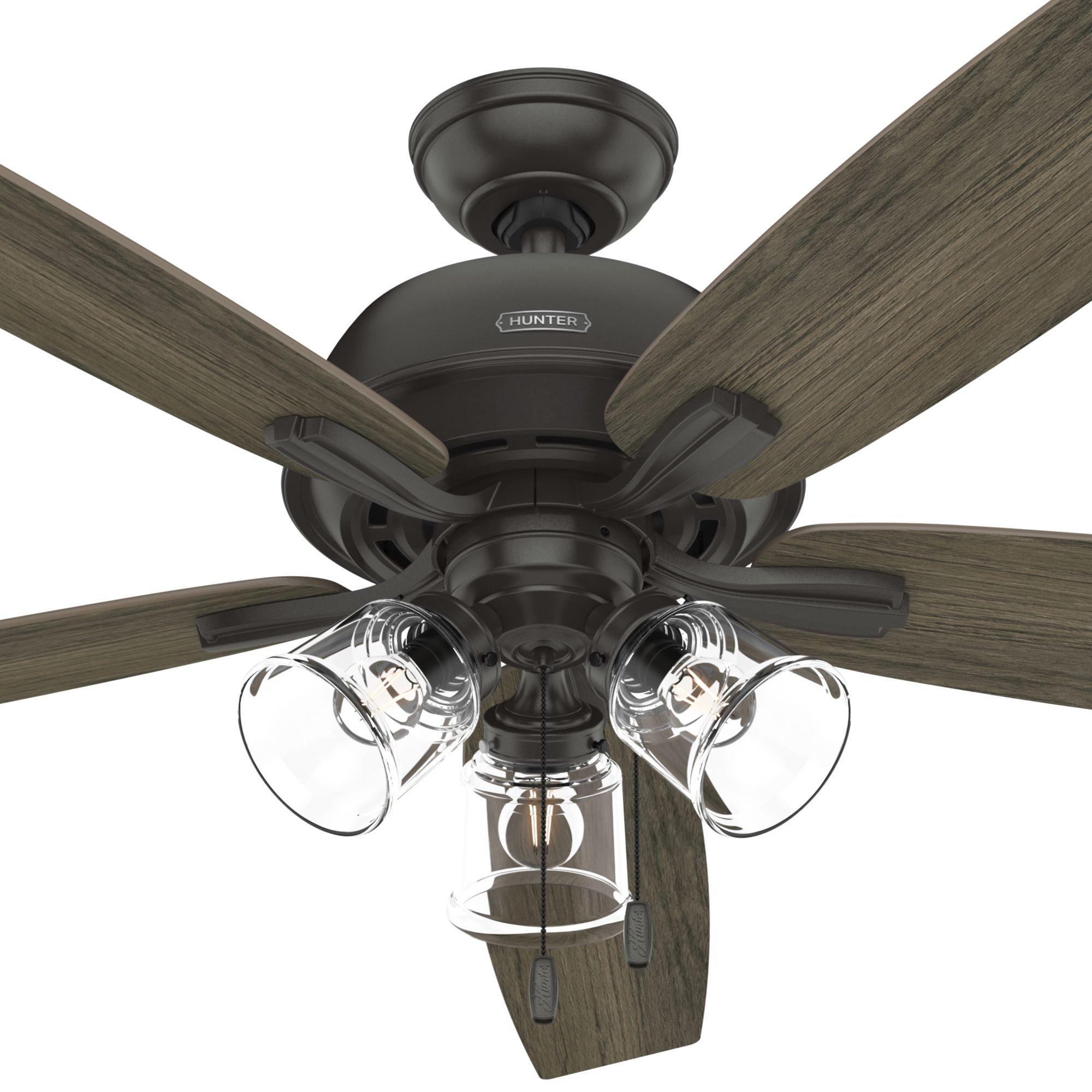 Hunter Fan 60 inch Traditional Noble Bronze Indoor Ceiling Fan with LED Light Kit and Pull Chain (Certified Refurbished)