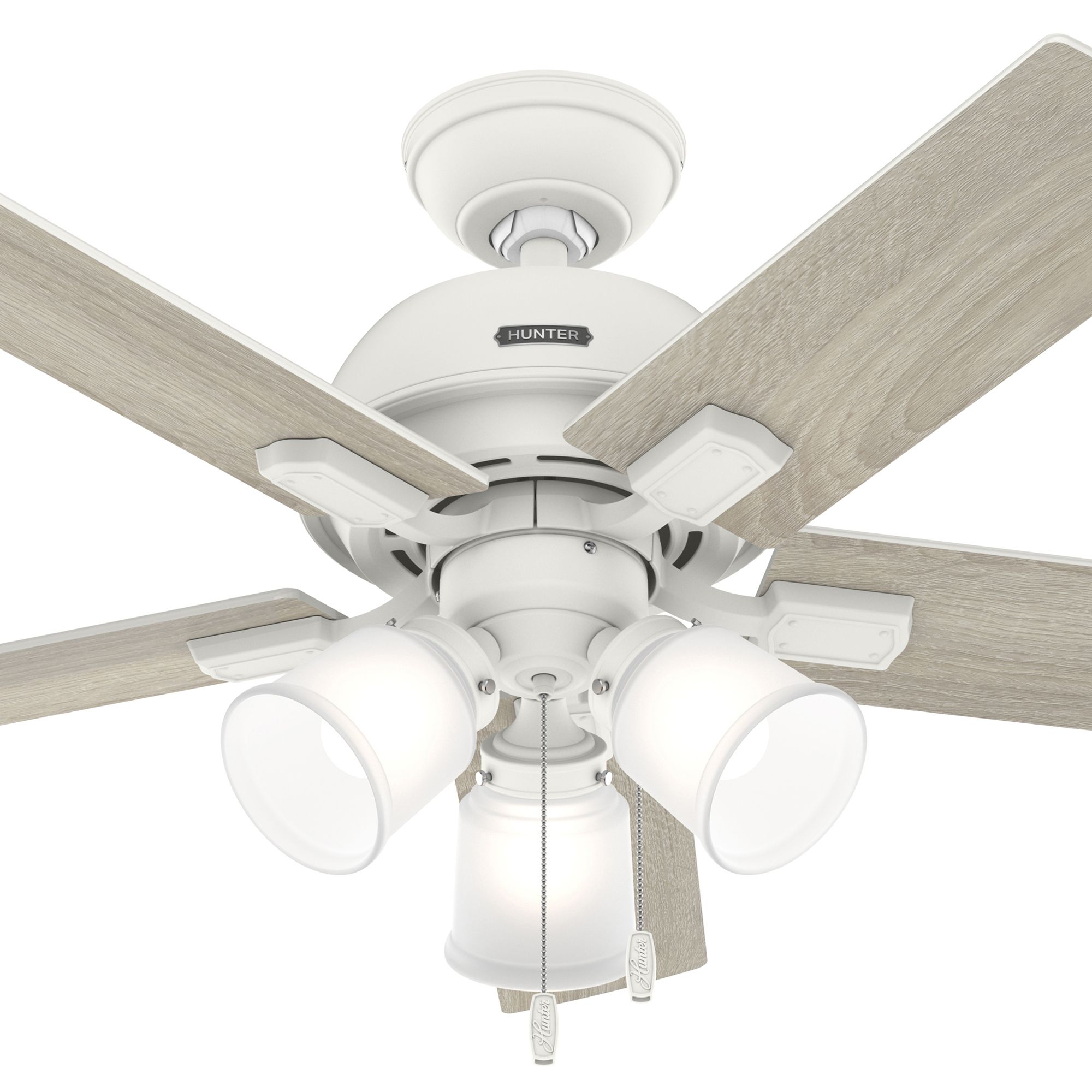 Hunter Fan 44 Inch Matte White Finish Indoor Ceiling Fan With LED Light Kit and Pull Chain (Certified Refurbished)