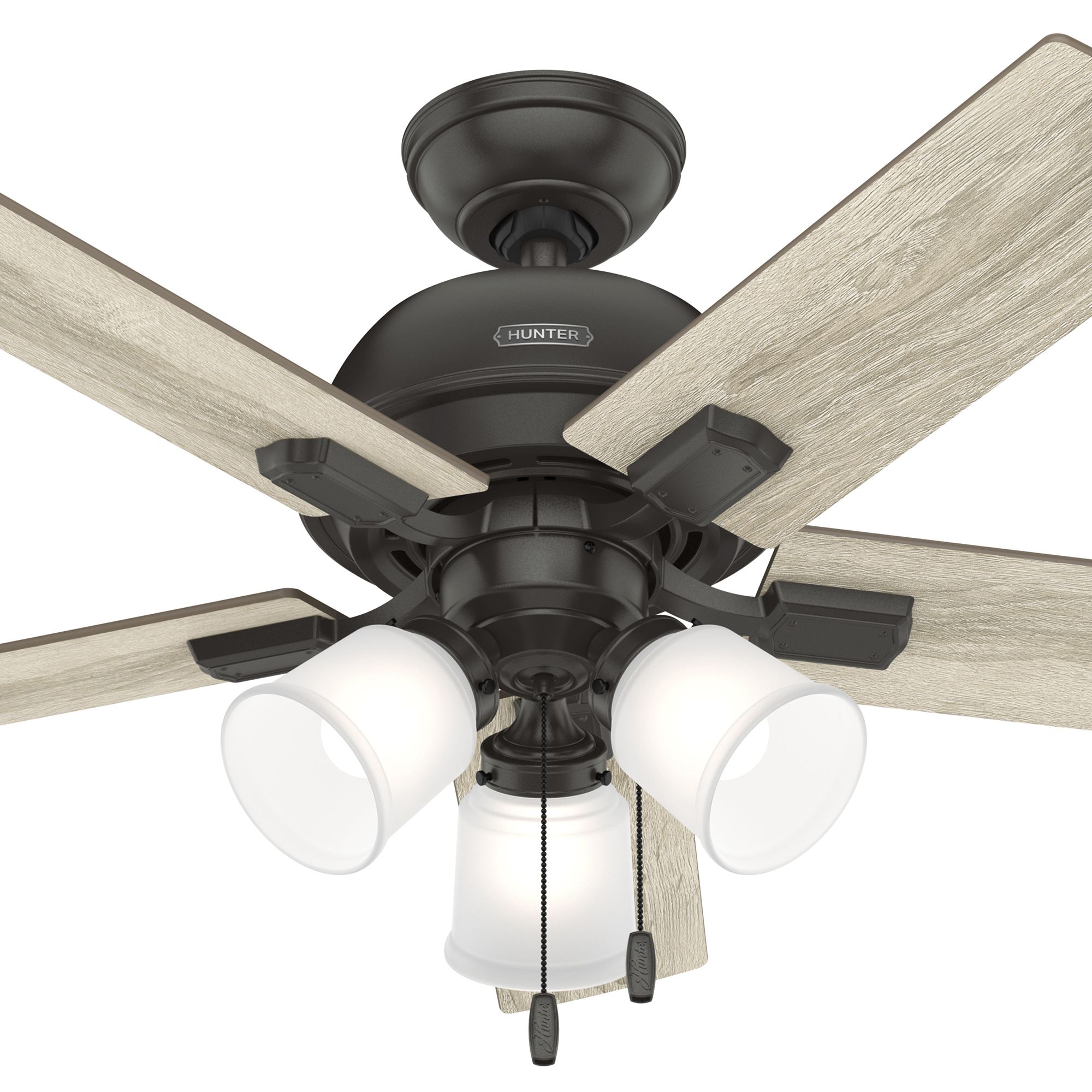 Hunter Fan 44 inch Casual Noble Bronze Indoor Ceiling Fan with LED light Kit and Pull Chain (Certified Refurbished)