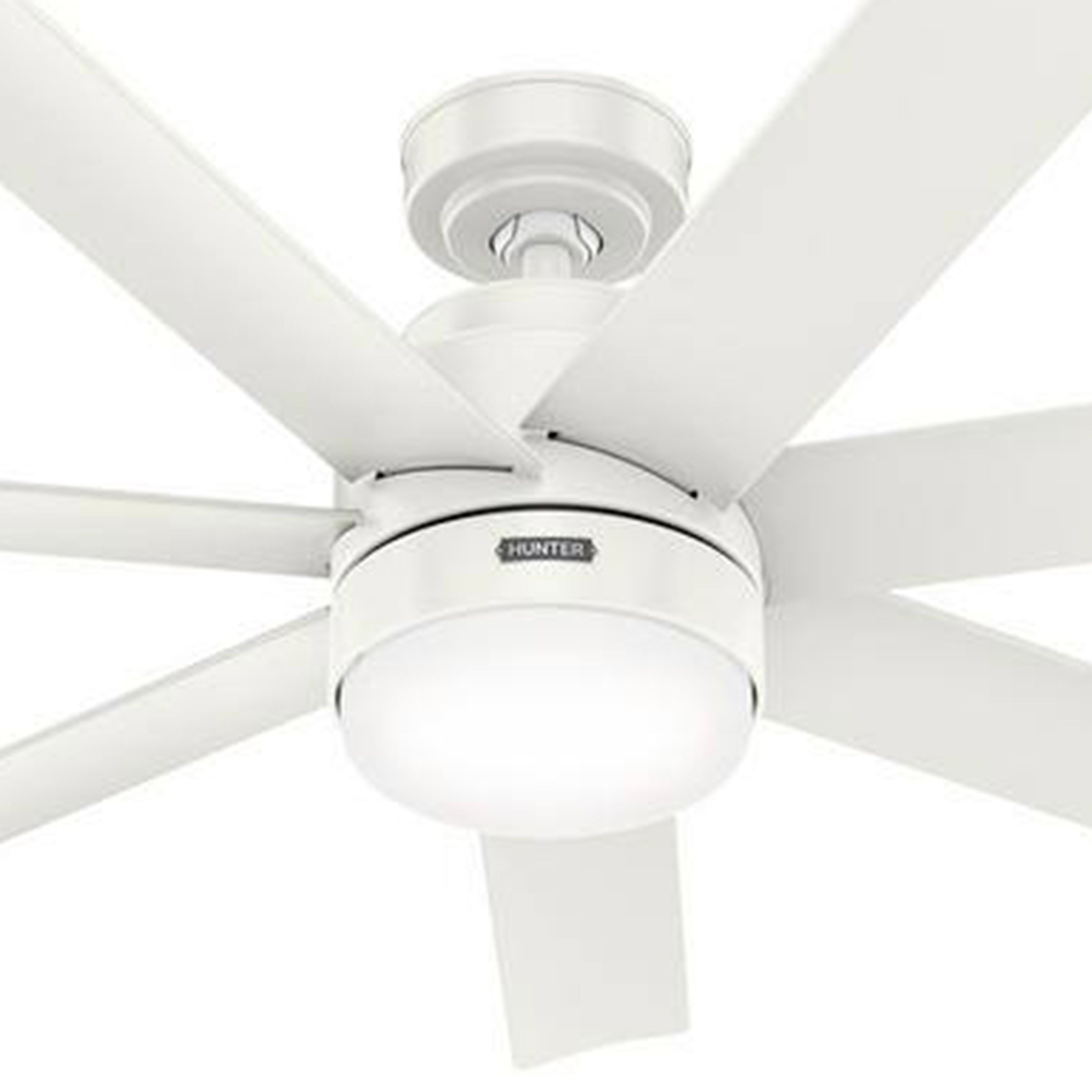 Hunter Fan 52 inch Indoor / Outdoor Fresh White Ceiling Fan with Light and Remote Control for Bedroom, Living Room, Dining Room, Kitchen, Office, Patio (Certified Refurbished)