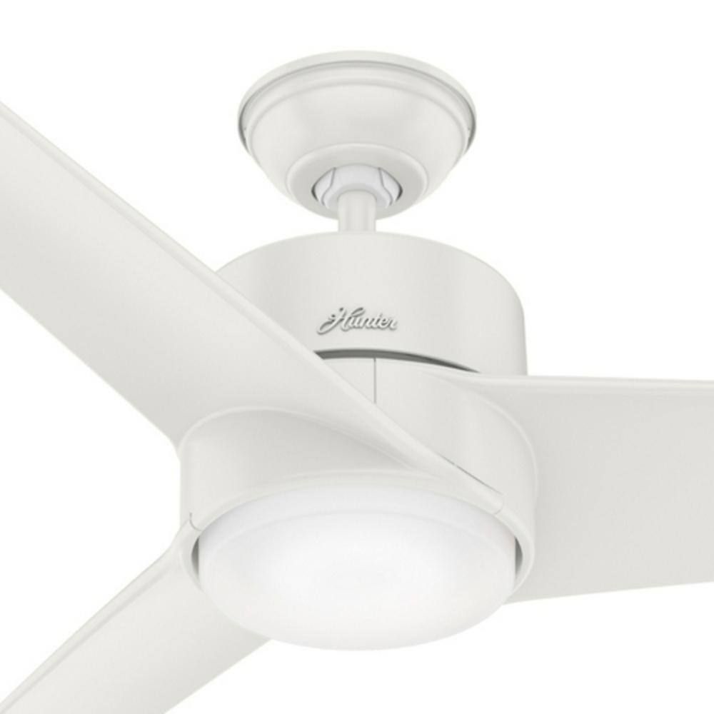 Hunter Fan 54 inch Casual Fresh White Outdoor Ceiling Fan with LED Light Kit and 3 Blades (Certified Refurbished)