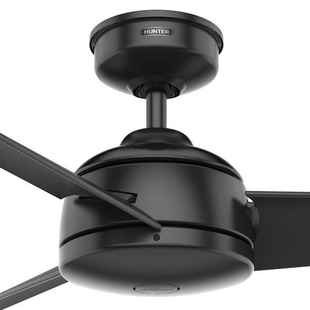 Hunter Fan 52 inch Outdoor Casual Matte Black Ceiling Fan with 3 Blades (Certified Refurbished)