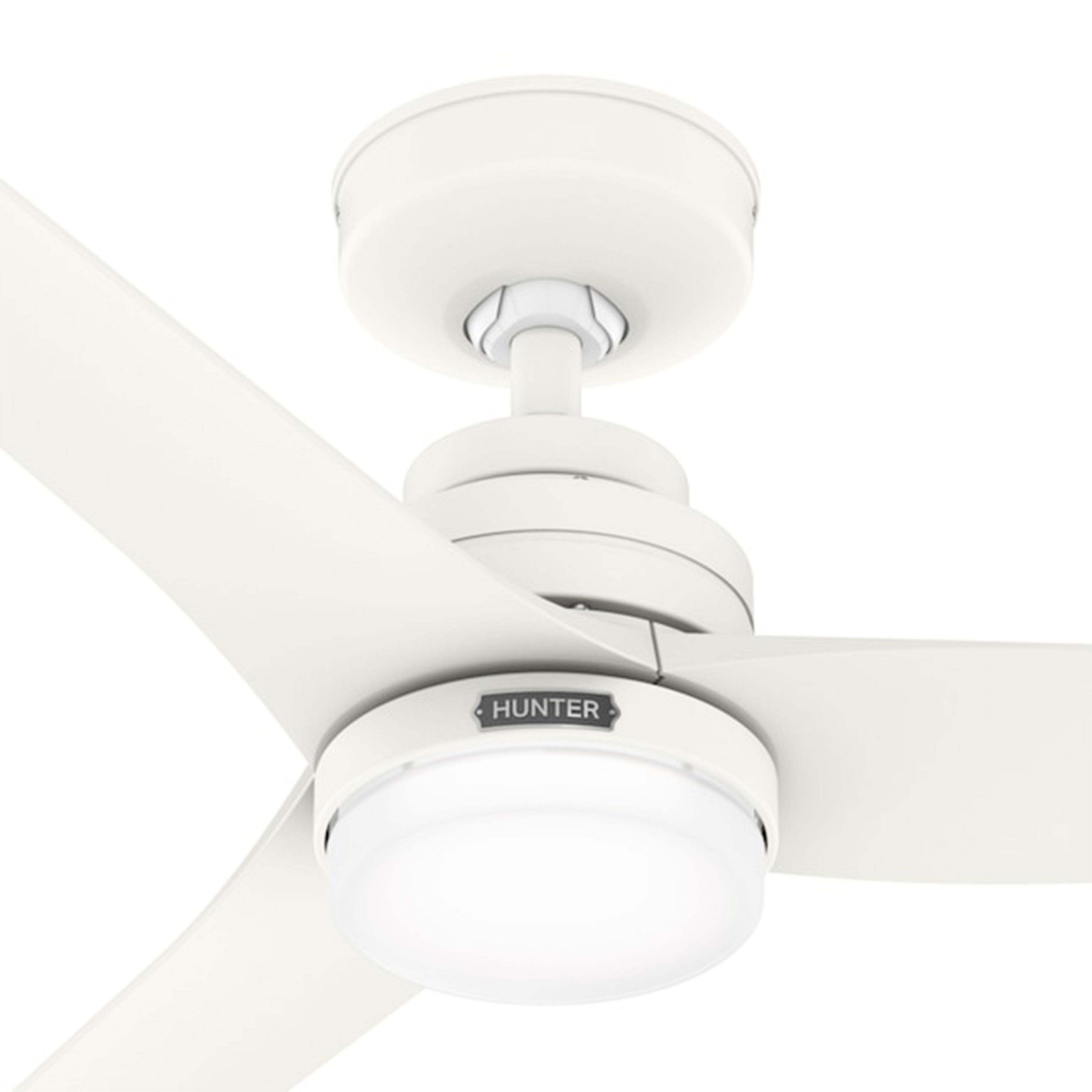 Hunter Fan 52 inch Indoor / Outdoor Matte White Ceiling Fan with Light Kit for Bedroom, Living Room, Dining Room, Kitchen, Office, Patio (Certified Refurbished)