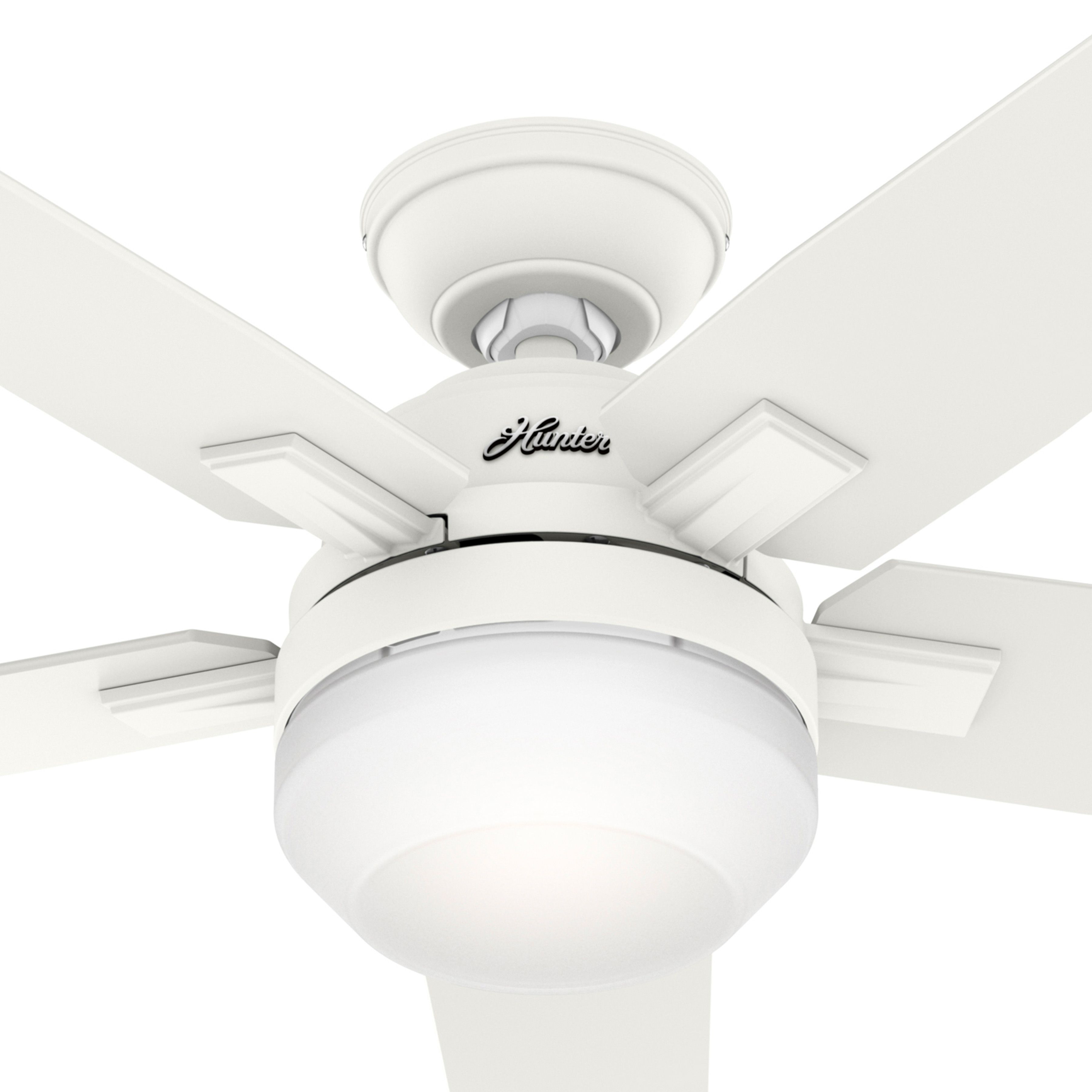Hunter Fan 52 inch Matte Black Ceiling Fan with LED Light and Remote Control for Bedroom, Living Room/Family Room, Office, Basement, Kitchen, Dining Room (Certified Refurbished)