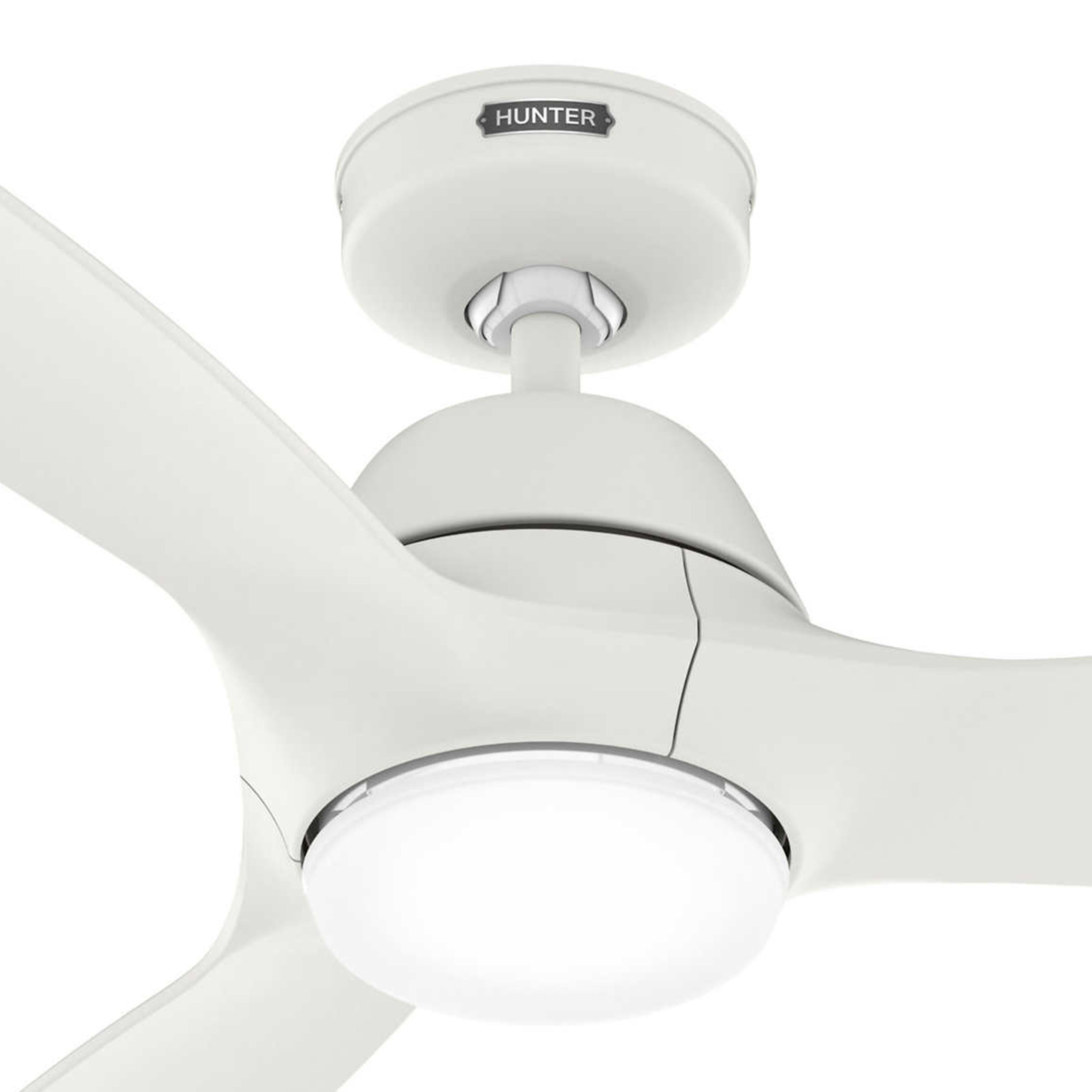 Hunter Fan 52 inch White Indoor/Outdoor  Ceiling Fan with Lights and Remote Control for Bedroom, Living Room, Family Room, Dining Room, Kitchen, Office (Certified Refurbished)