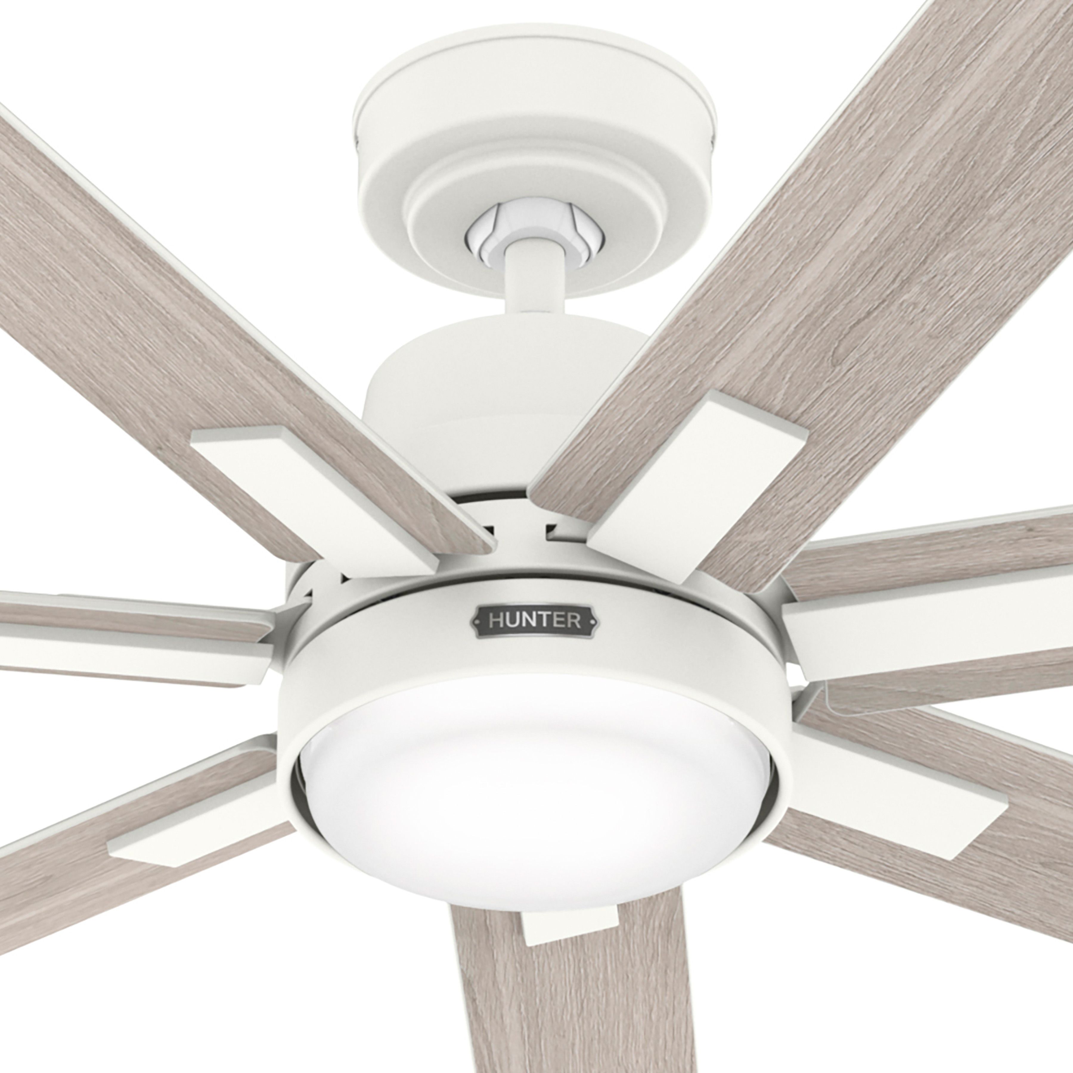 Hunter Fan 60 inch White Indoor Ceiling Fan with Light Kit and Handheld Remote for Bedroom, Living Room/Family Room, Dining Room, Kitchen, Office (Certified Refurbished) 