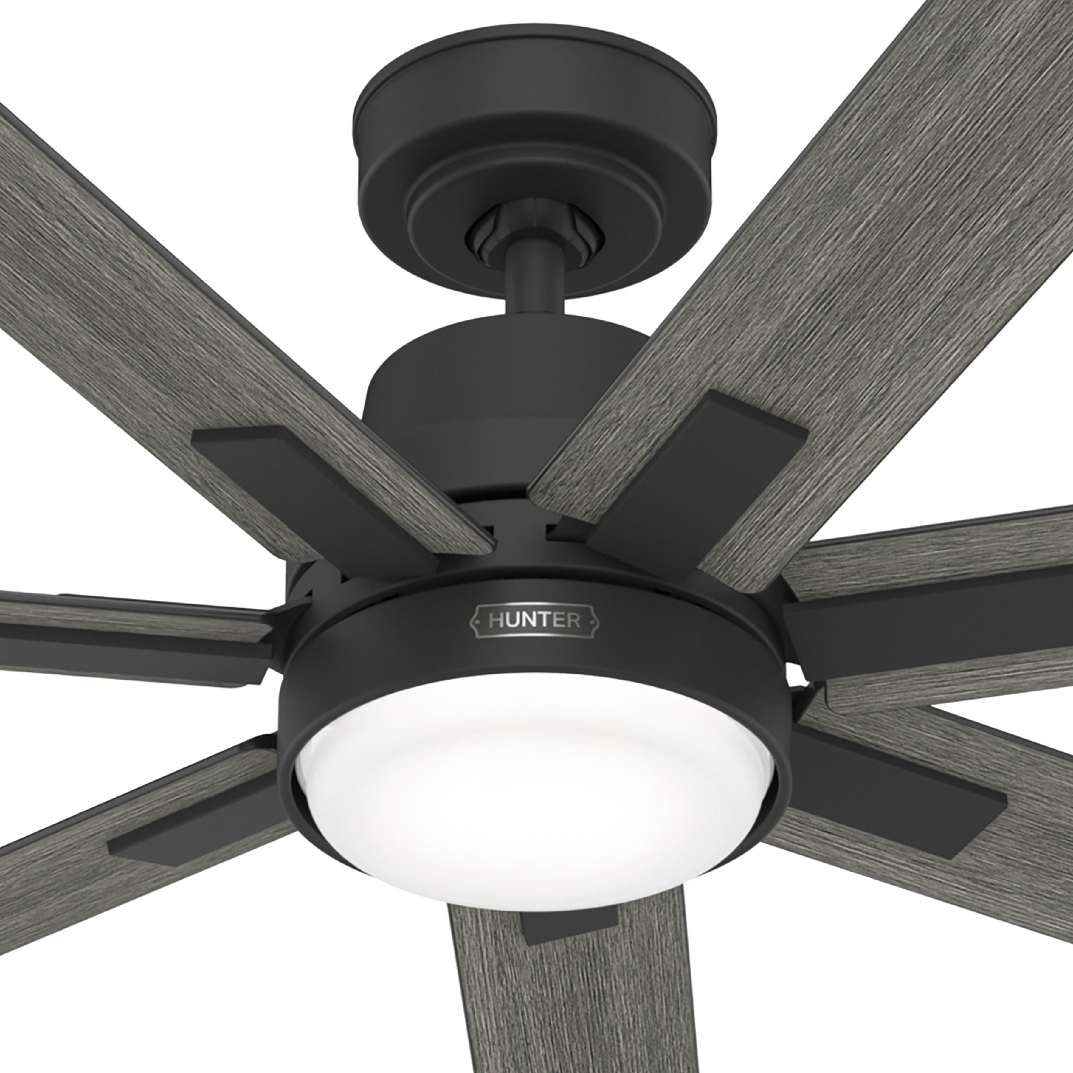 Hunter Fan 70 Inch Black Ceiling Fan with LED Light Kit and Handheld Remote for Bedroom, Living Room, Dining Room, Kitchen, Office (Certified Refurbished) 