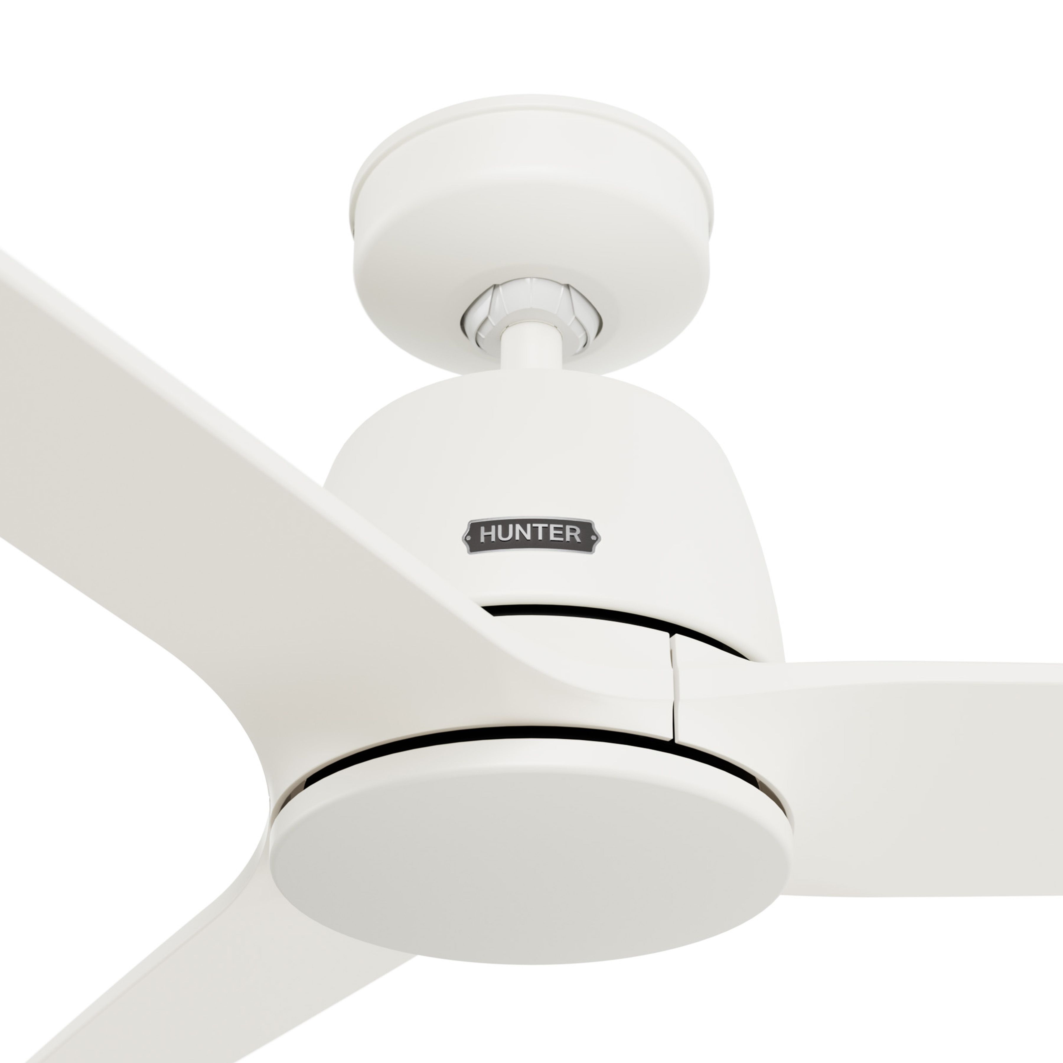 Hunter Fan 52 inch Ceiling Fan with Remote Control, Contemporary Ceiling Fan Matte White, Reversible Motor, Indoor Ceiling Fan for Kitchen, Bedroom, Living Room (Certified Refurbished)