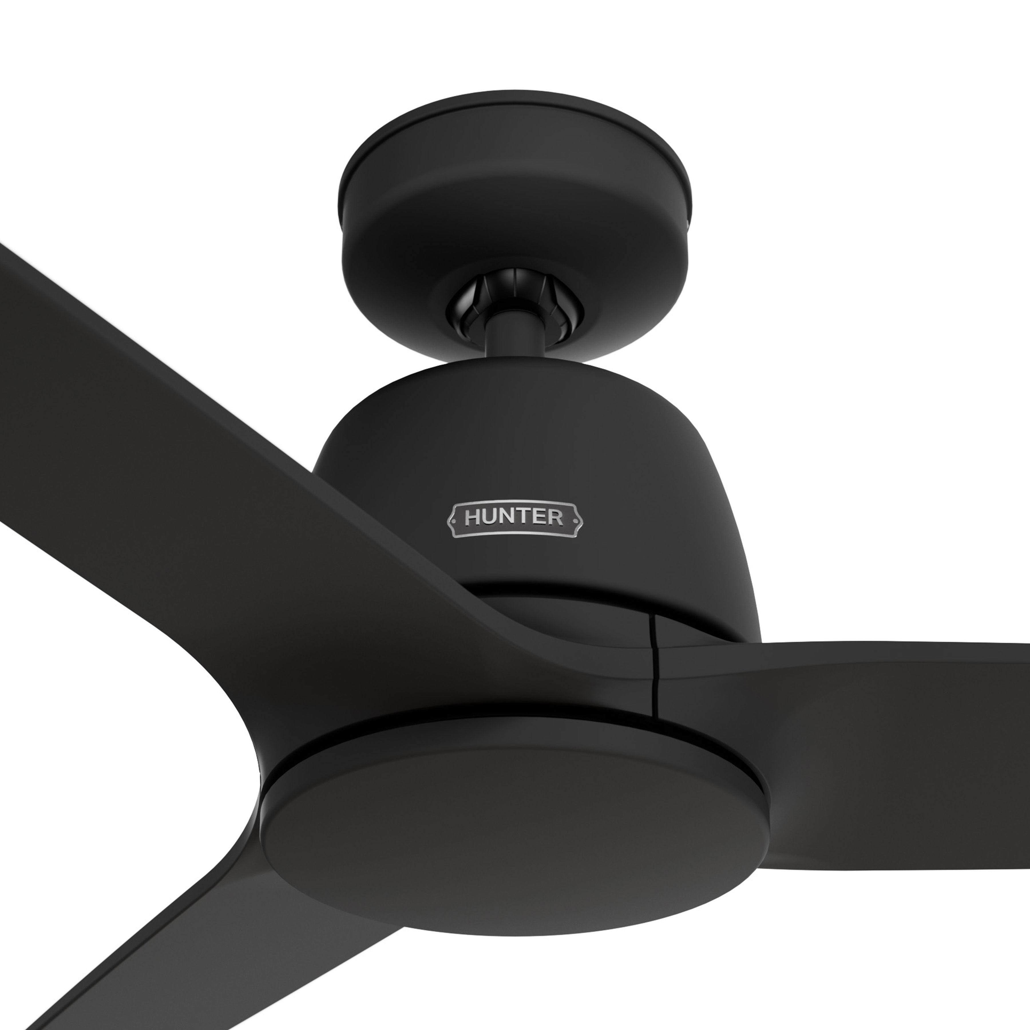Hunter Fan 52 inch Black Ceiling Fan with Remote Control, Reversible Motor, 3 Blades Modern Ceiling Fans for Bedroom, Living Room/Family Room, Dining Room, Kitchen, Office (Certified Refurbished)