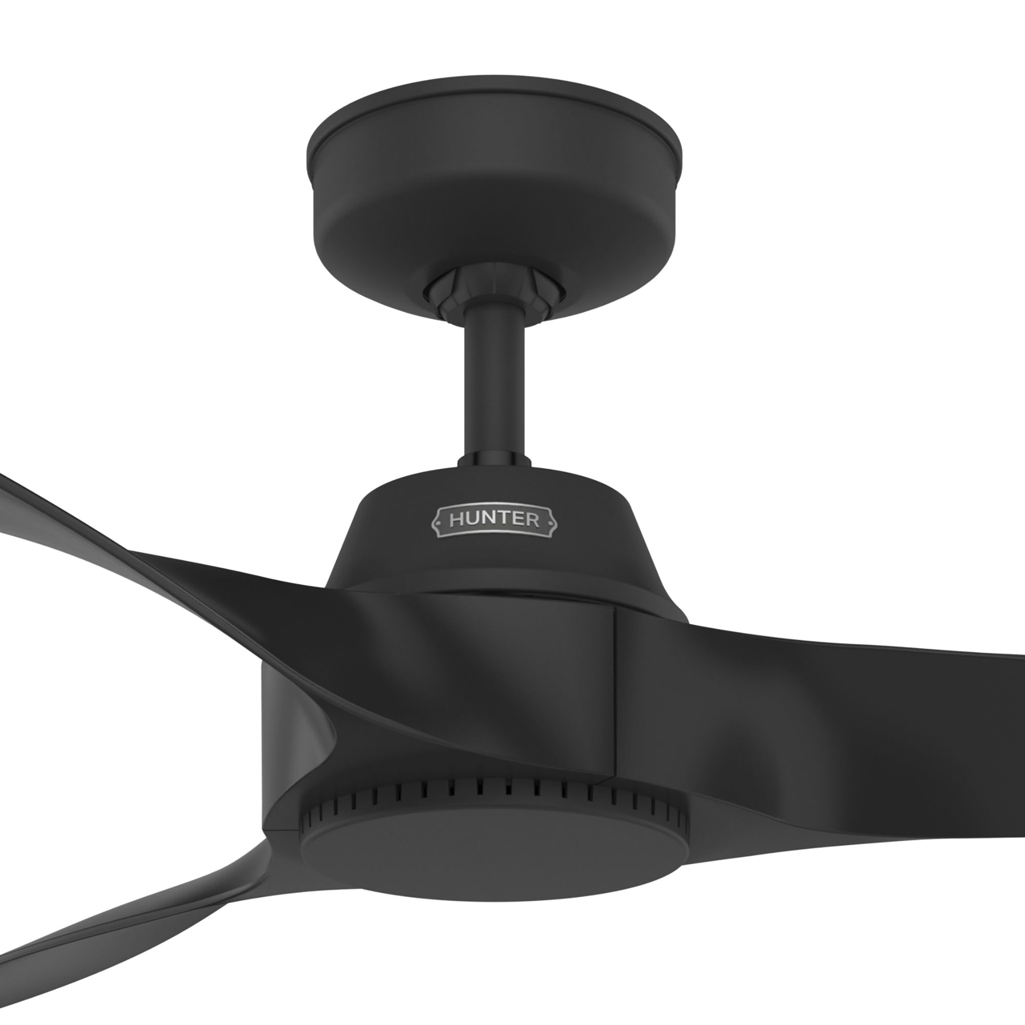 Hunter Fan 52 inch Casual Matte Black Outdoor Ceiling Fan with 3 Blades and No Light (Certified Refurbished)