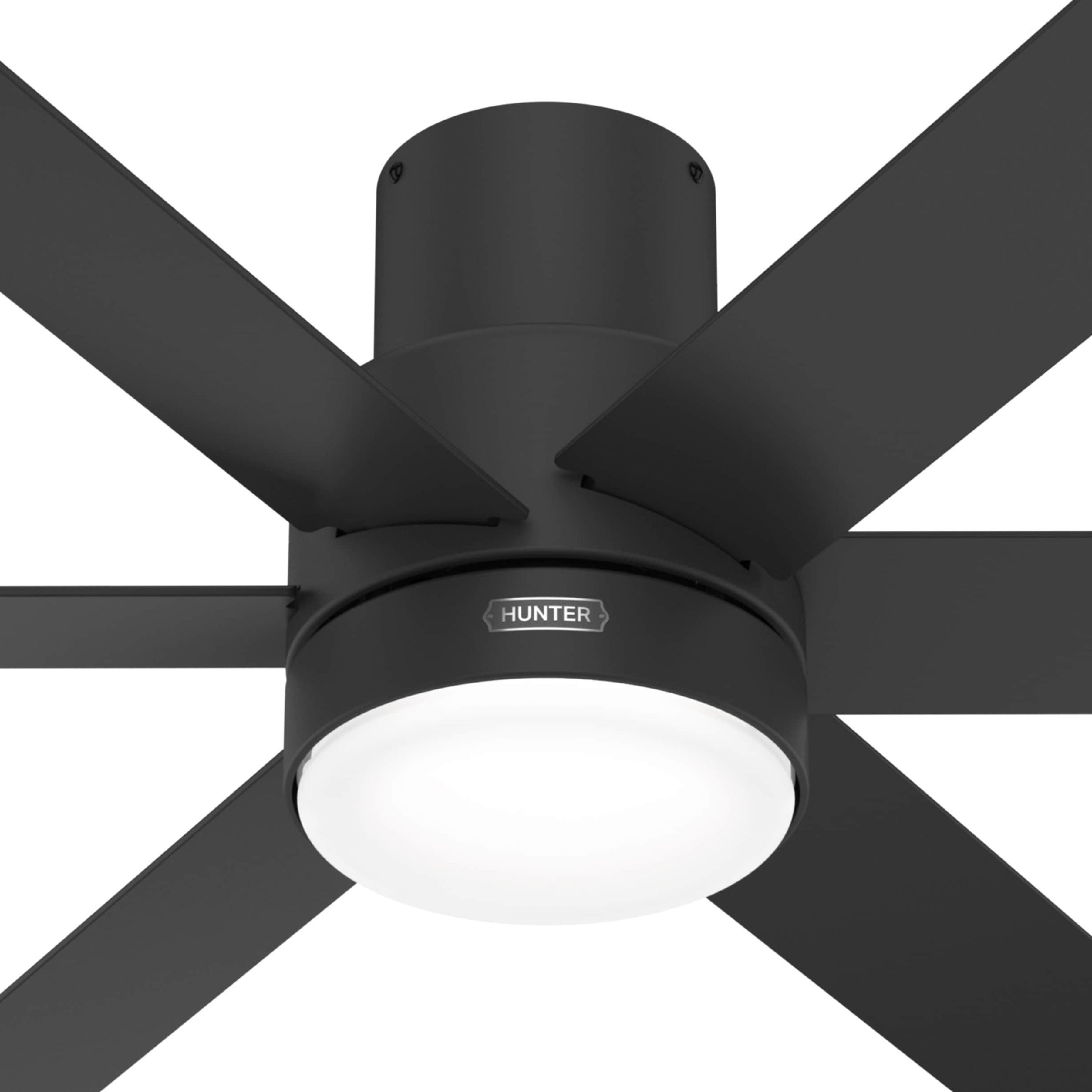 Hunter Fan 52 inch Matte Black Indoor Ceiling Fan with Lights and Remote Control for Bedroom, Living Room, Dining Room, Kitchen, Office (Certified Refurbished)