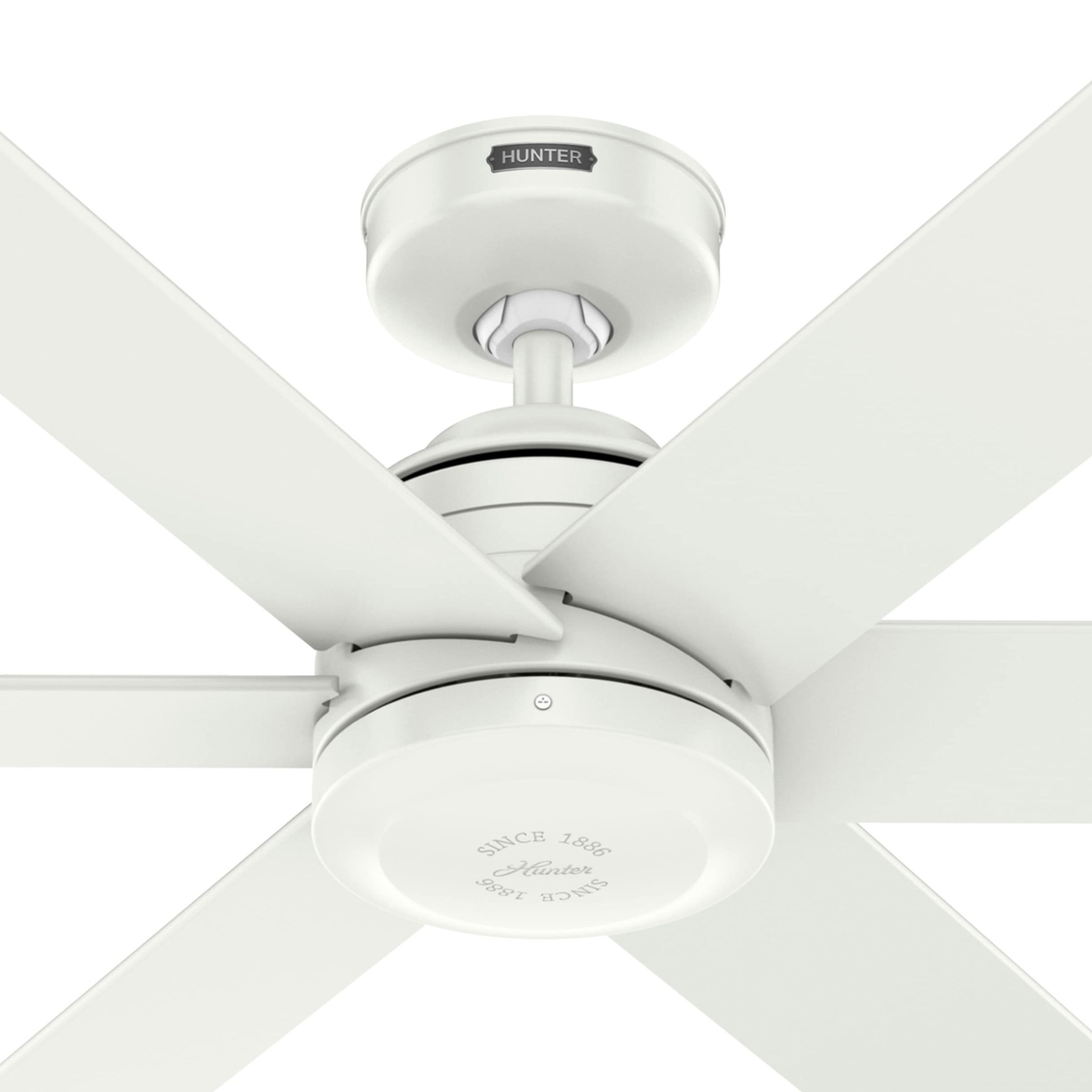 Hunter Fan 60 inch Fresh White Indoor / Outdoor Ceiling Fan with Remote Control for Living Room, Bedroom, Farmhouse, Patios, Kitchen (Certified Refurbished)