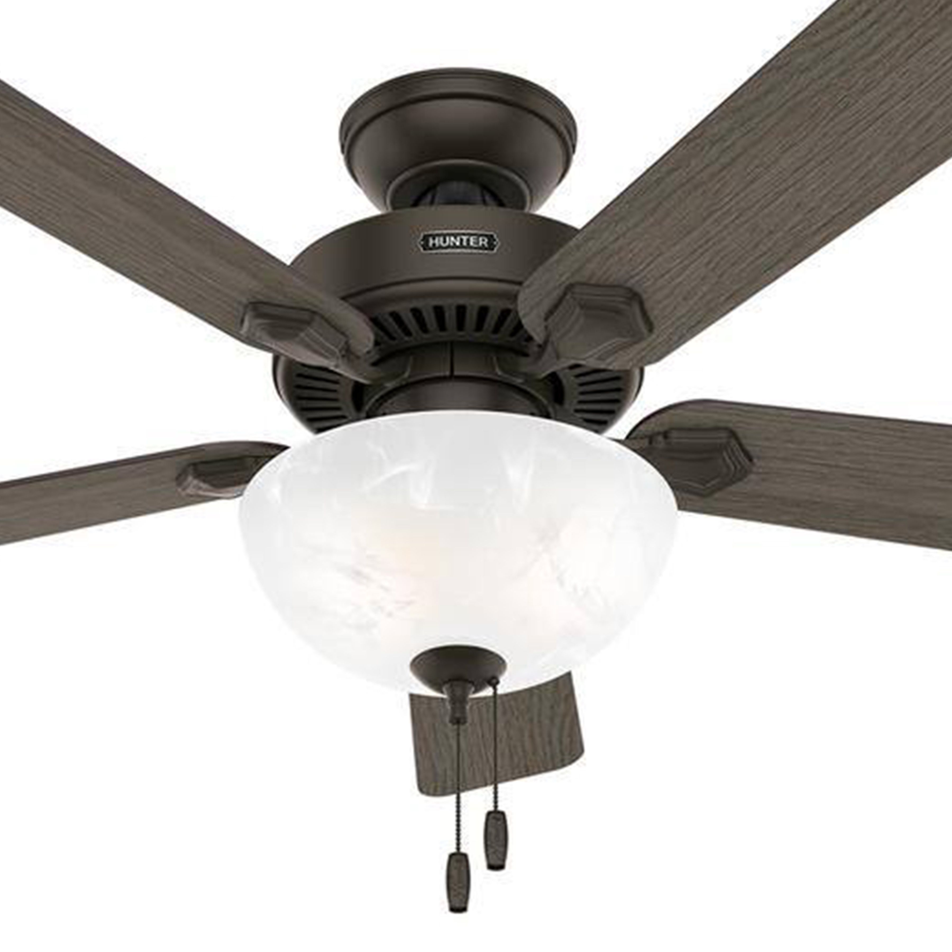 Hunter Fan 44 inch Bronze Indoor Ceiling Fan with Light and Pull Chain for Bedroom, Living Room, Office, Basement, Kitchen (Certified Refurbished)