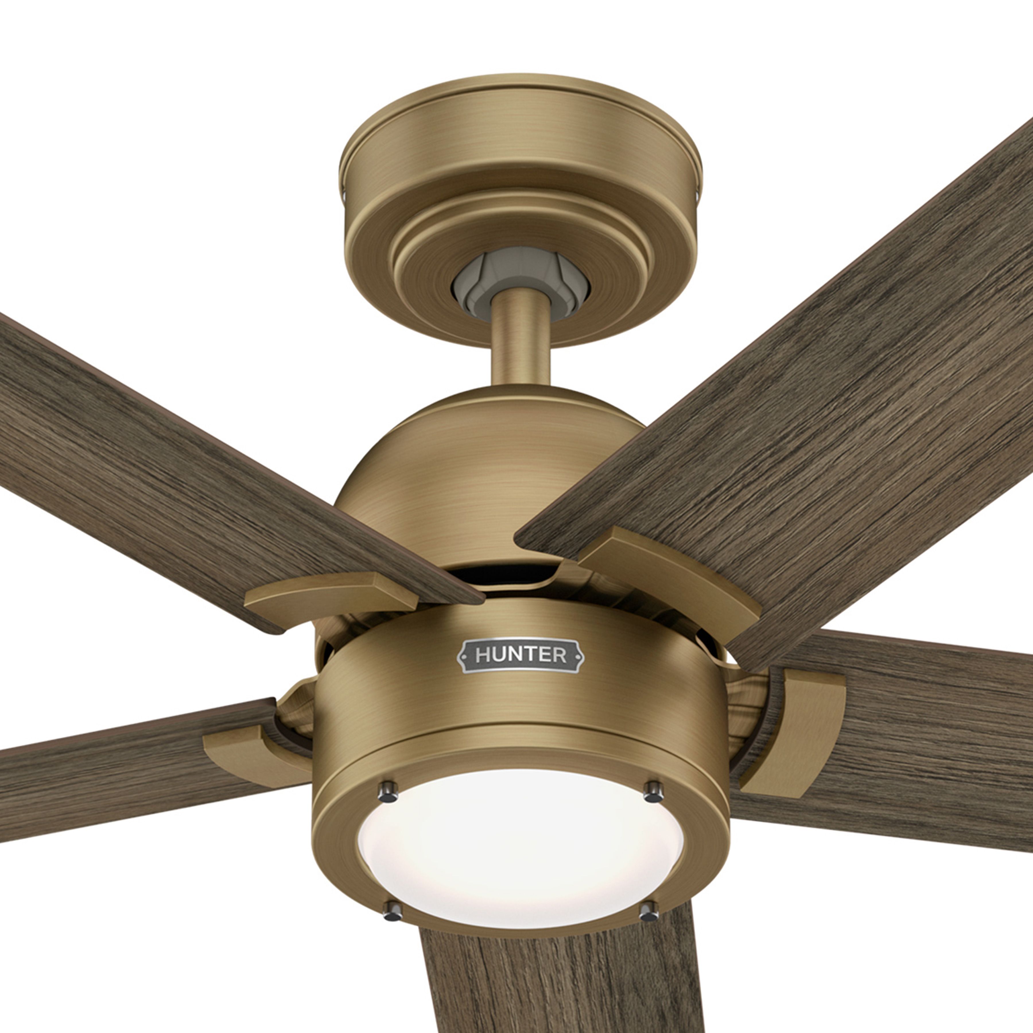 Hunter Fan 52 Inch Luxe Gold Indoor Ceiling Fan with Light and Remote Control for Bedroom, Office, Kitchen, Living Room (Certified Refurbished)
