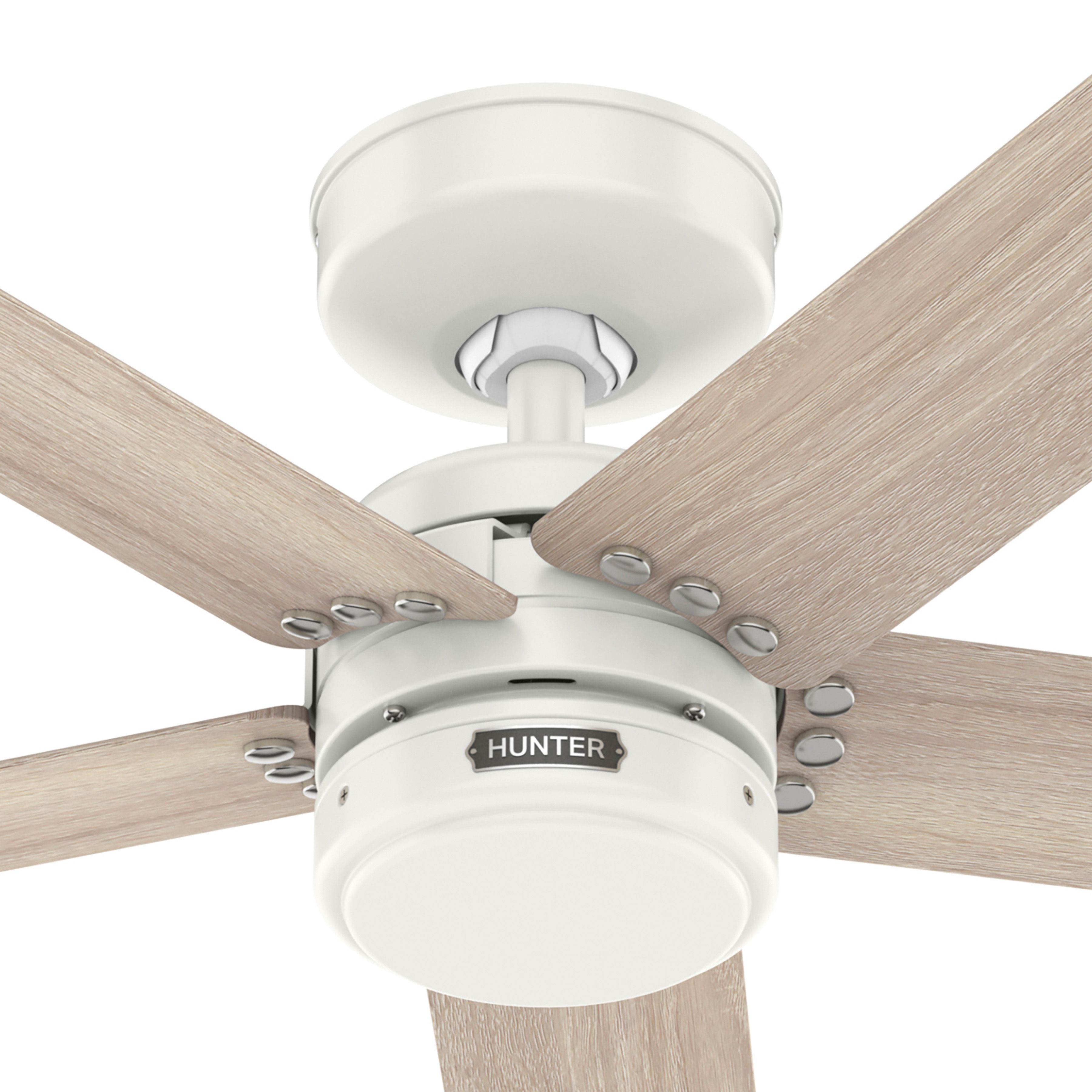 Hunter Fan 52 inch Fresh White Indoor / Outdoor Ceiling Fan with 5 Blades for Patios, Bedroom, Living Room, Office, Kitchen (Certified Refurbished)