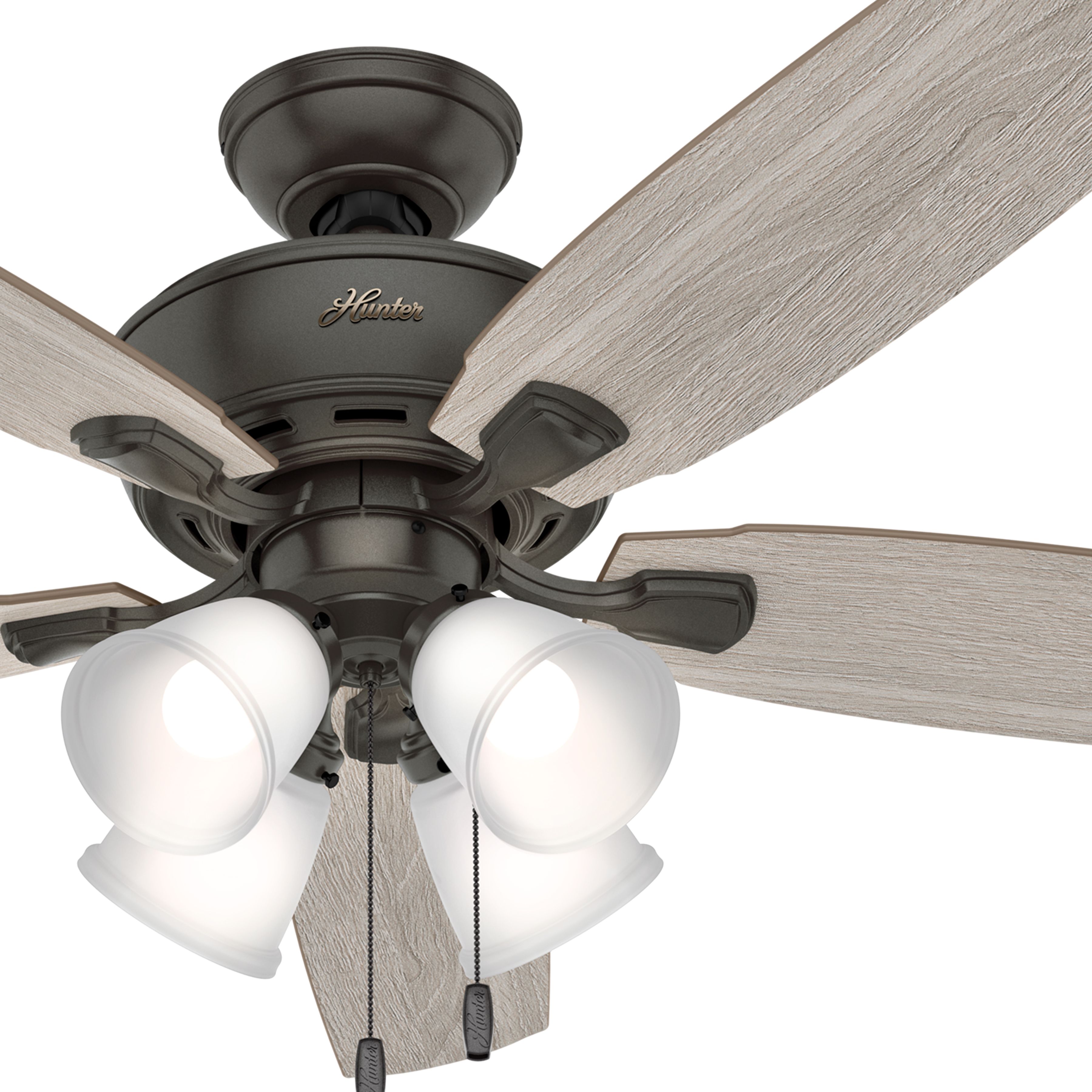 Hunter Fan 52 inch Traditional Nobel Bronze Indoor Ceiling Fan with LED Light Kit (Certified Refurbished)
