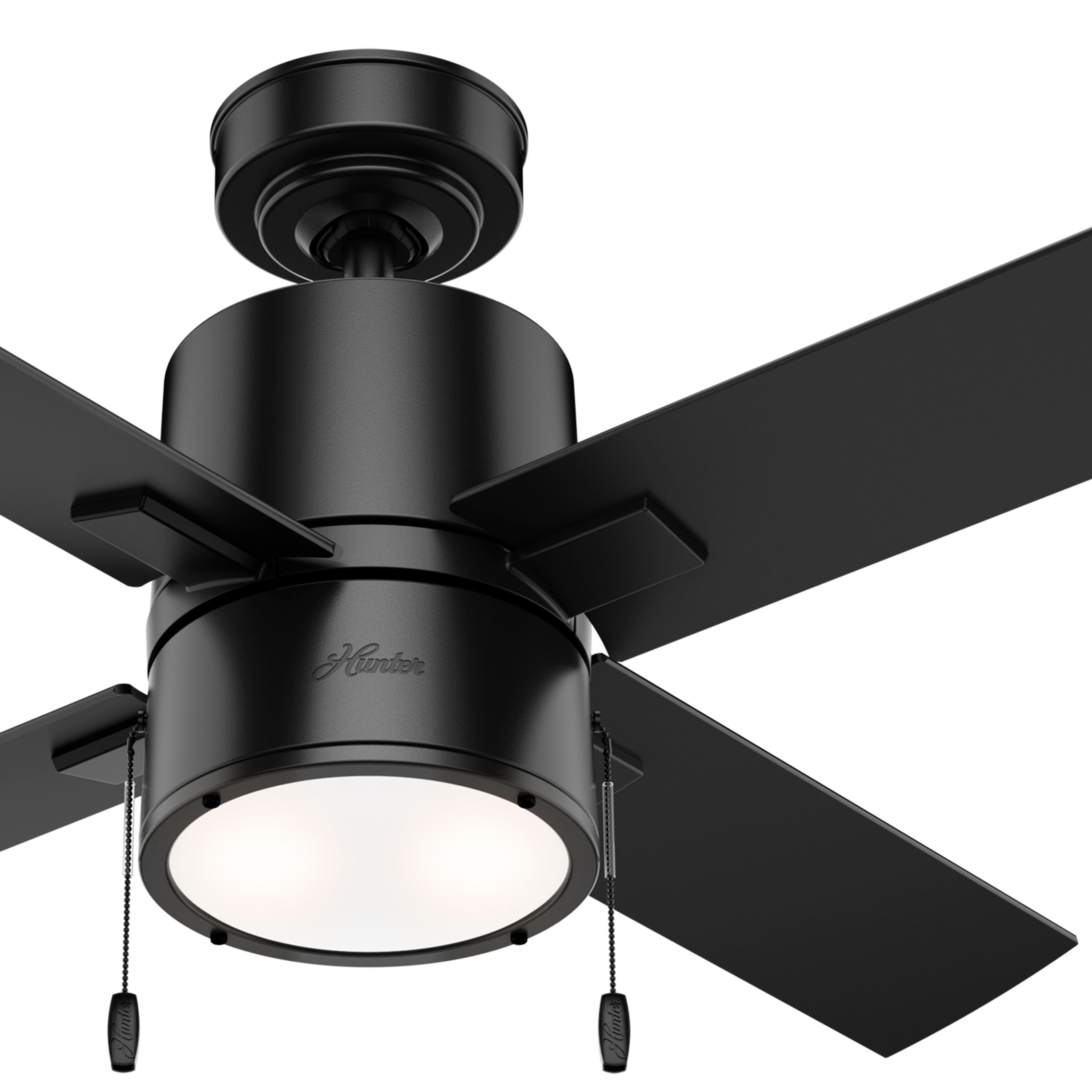 Hunter Fan 42 inch Matte Black Contemporary Indoor Ceiling Fan with Light Kit (Renewed)