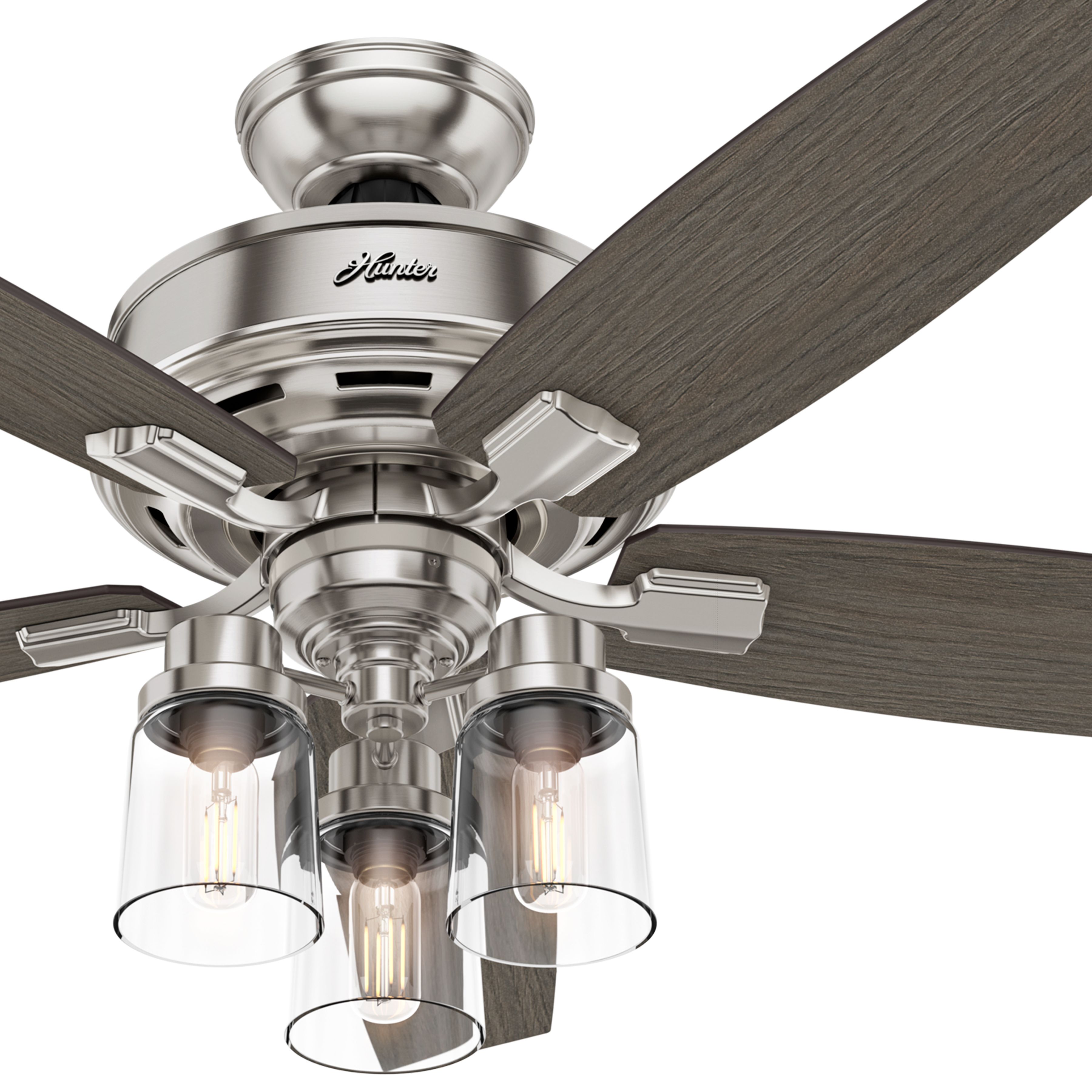 Hunter Fan 54” Contemporary Ceiling Fan with LED Light Kit in Fresh White (Certified Refurbished)
