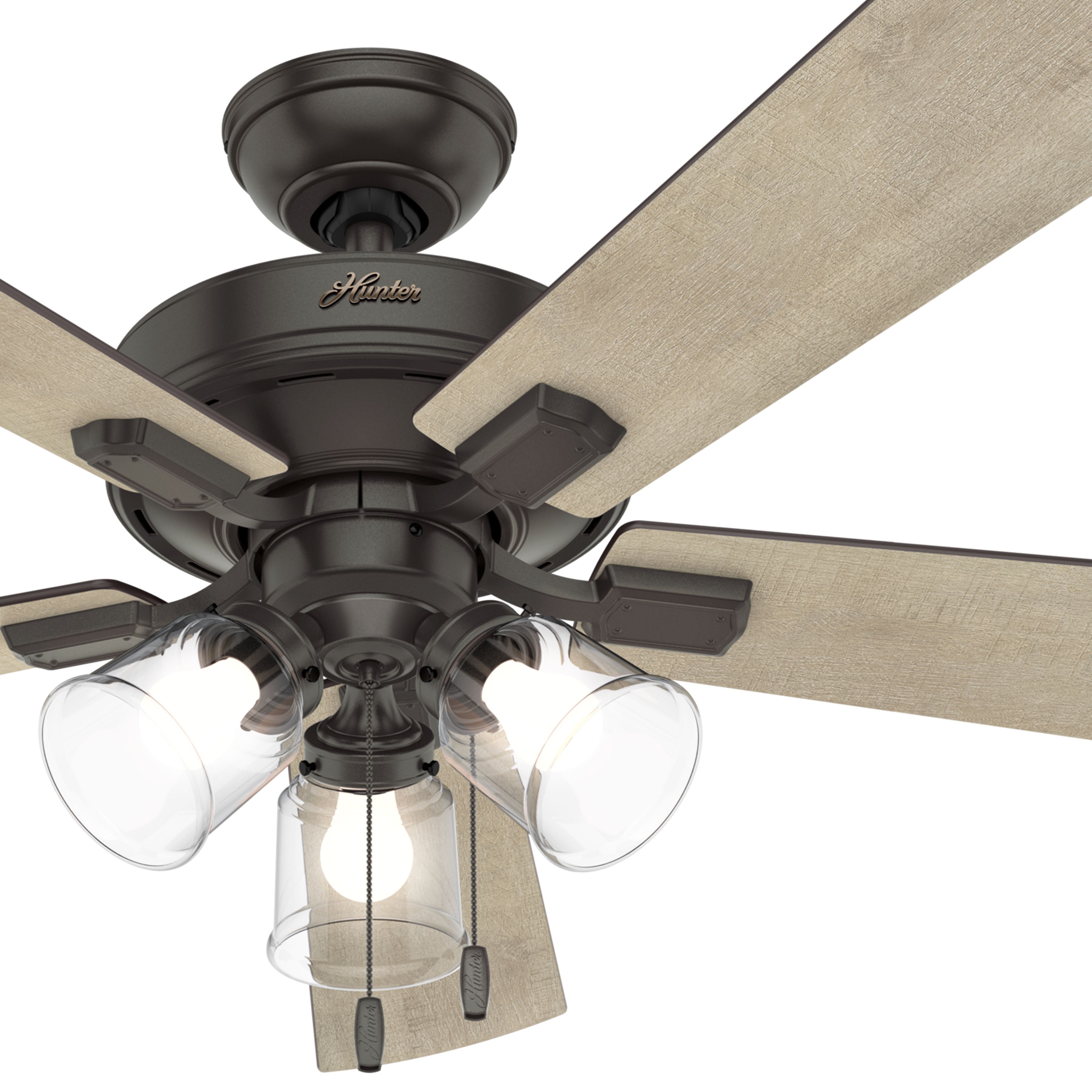 Hunter Fan 52 inch Casual Noble Bronze Finish Ceiling Fan with 5-Blades and LED Lights (Certified Refurbished)