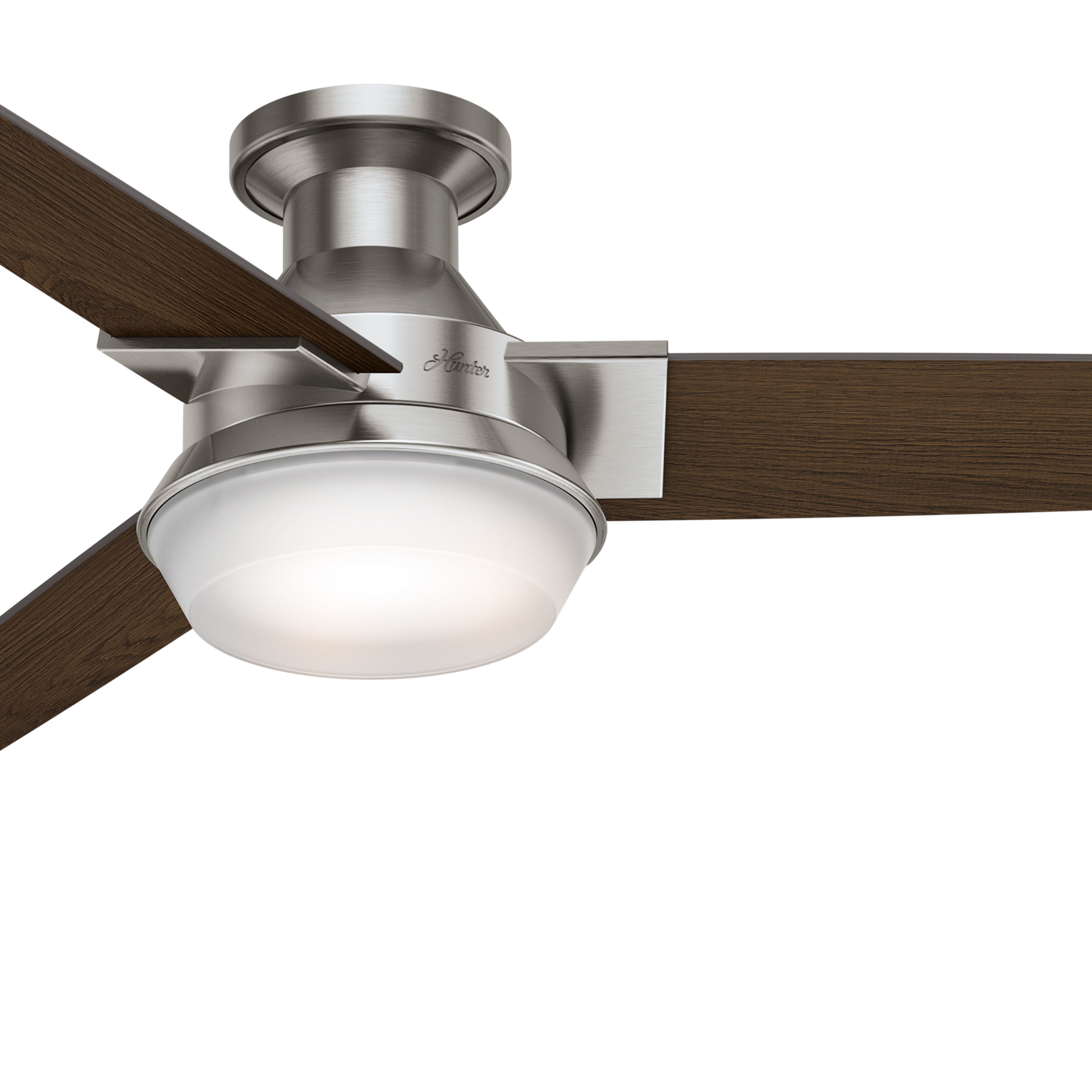 Hunter Fan 52 inch Contemporary Brushed Nickel Ceiling Fan w/ Light Kit and Remote (Certified Refurbished)