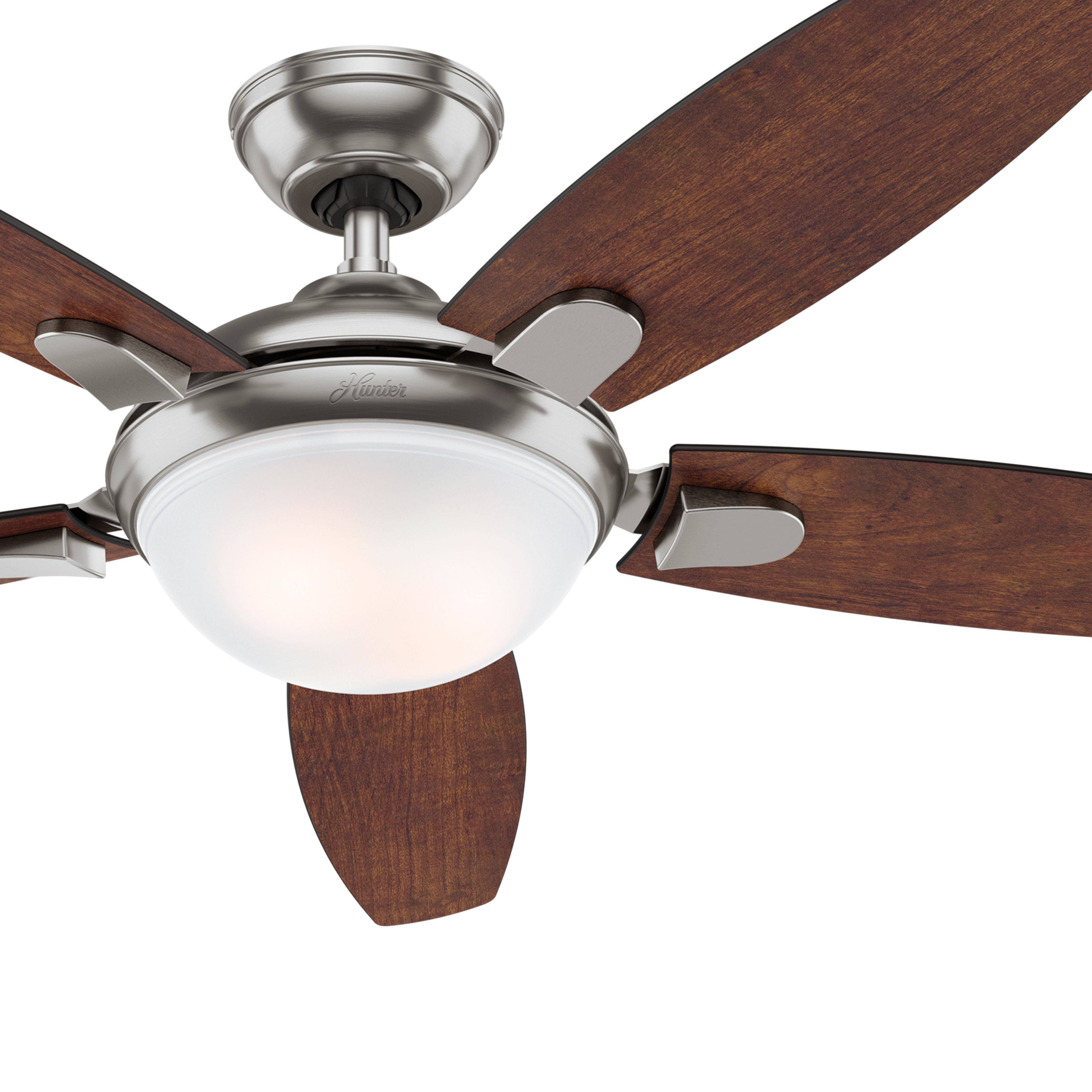 Hunter Fan 54 inch Contemporary Brushed Nickel Indoor Ceiling Fan with Light Kit and Remote Control (Certified Refurbished)