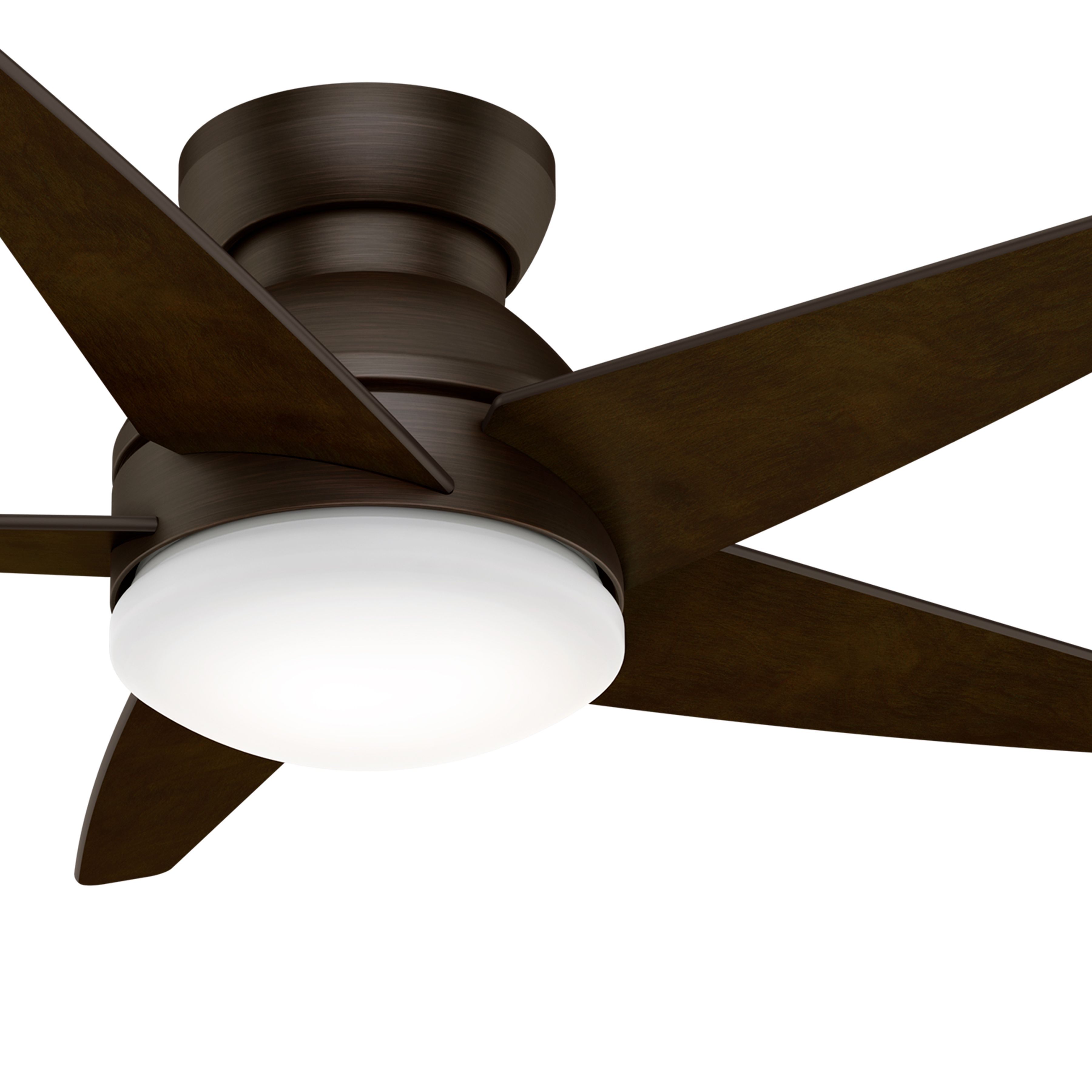 Hunter Fan 44 inch Low Profile Brushed Cocoa Indoor Ceiling Fan with Light Kit (Certified Refurbished)