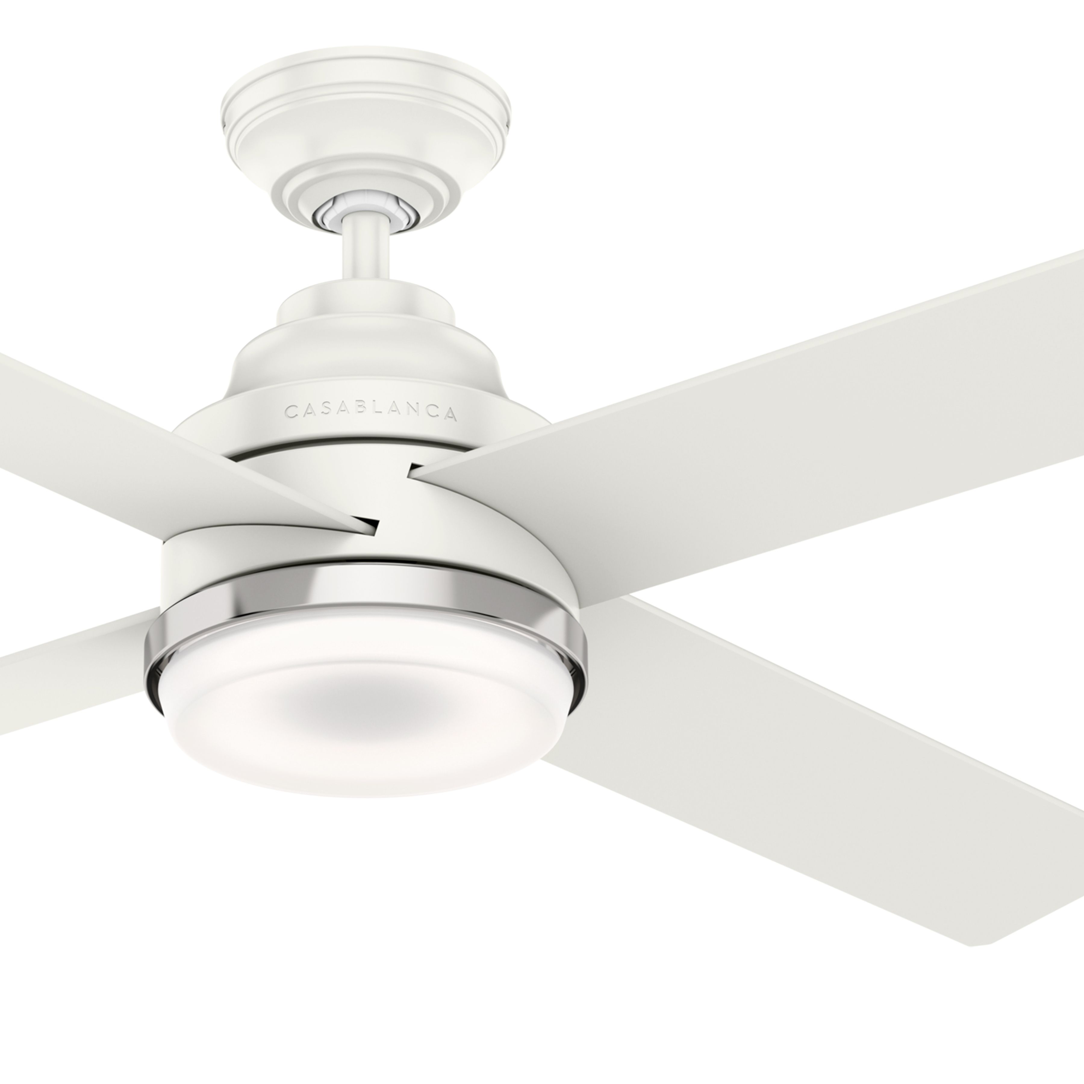 Casablanca Fan 54 inch Contemporary Fresh White Ceiling Fan with Light Kit and Remote Control (Renewed)