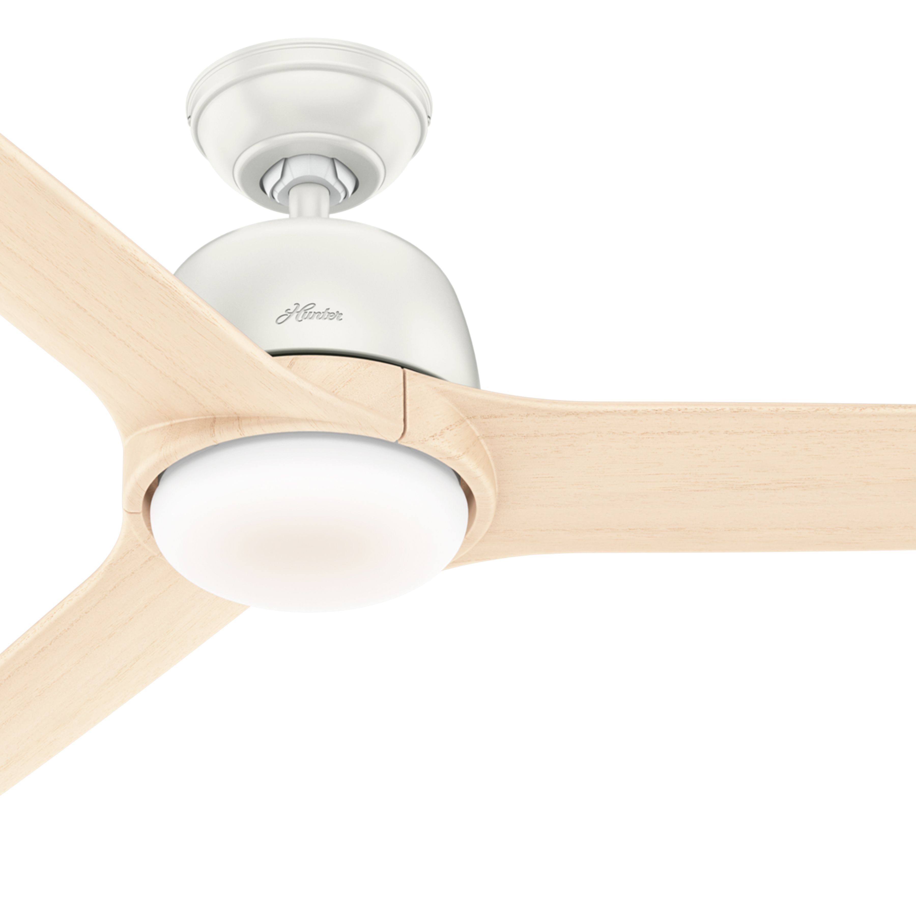 Hunter Fan 54 inch Contemporary Indoor Fresh White Ceiling Fan with Light Kit and Remote Control (Renewed)