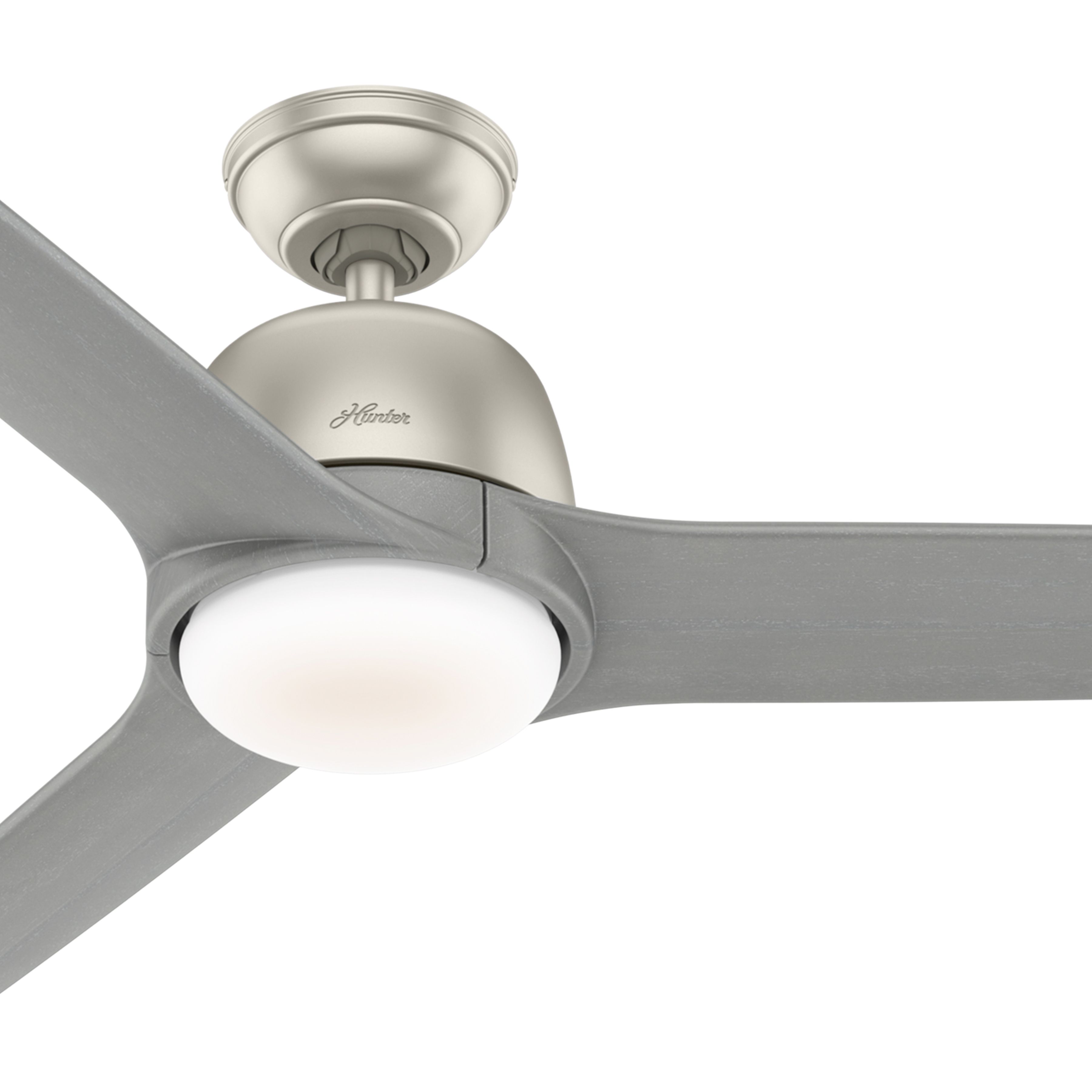 Hunter Fan 54 inch Contemporary Matte Nickel Indoor Ceiling Fan with LED Light Kit and Remote Control (Certified Refurbished)