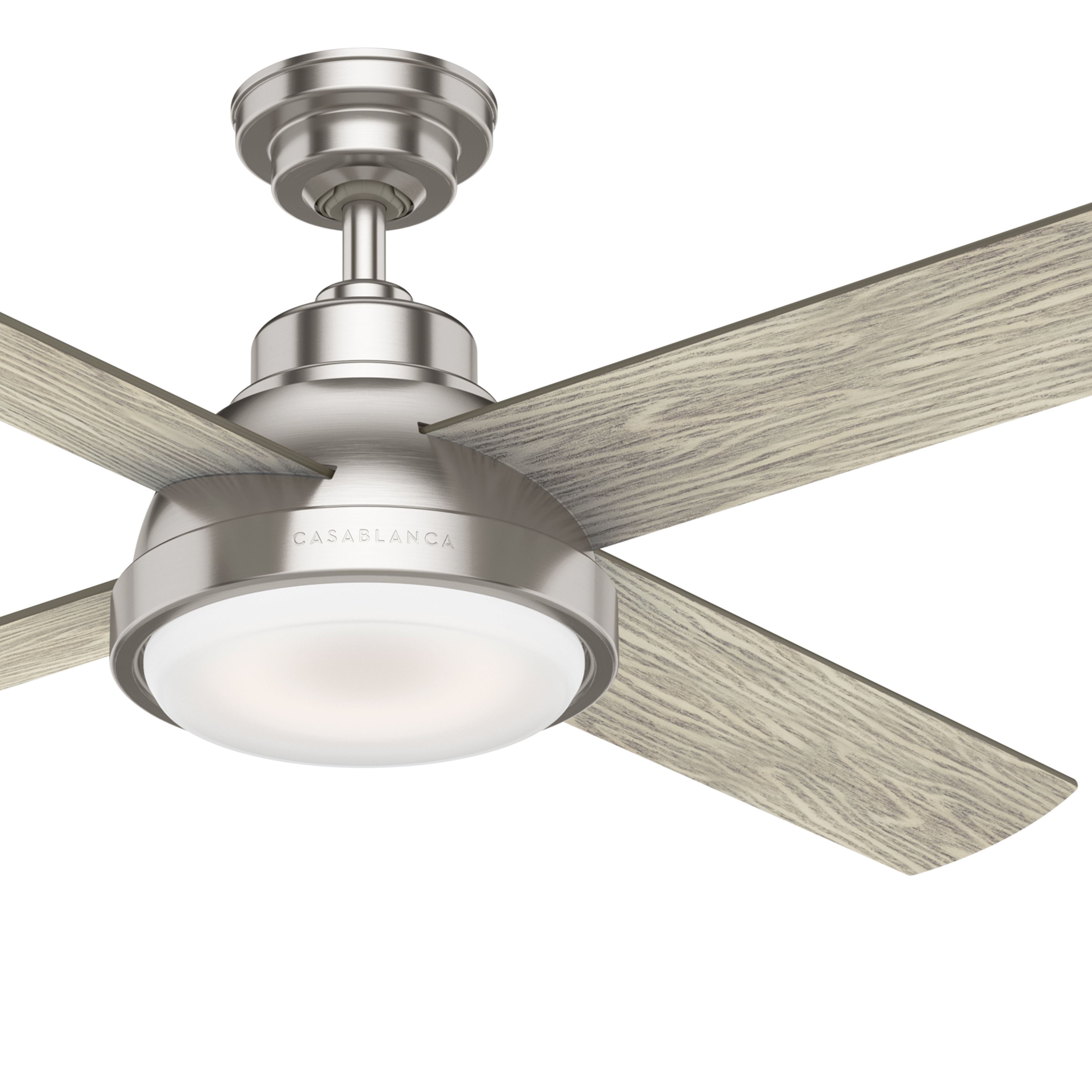 Casablanca Fan 54 inch Casual Brushed Nickel Ceiling Fan with Light Kit and Remote Control (Renewed)