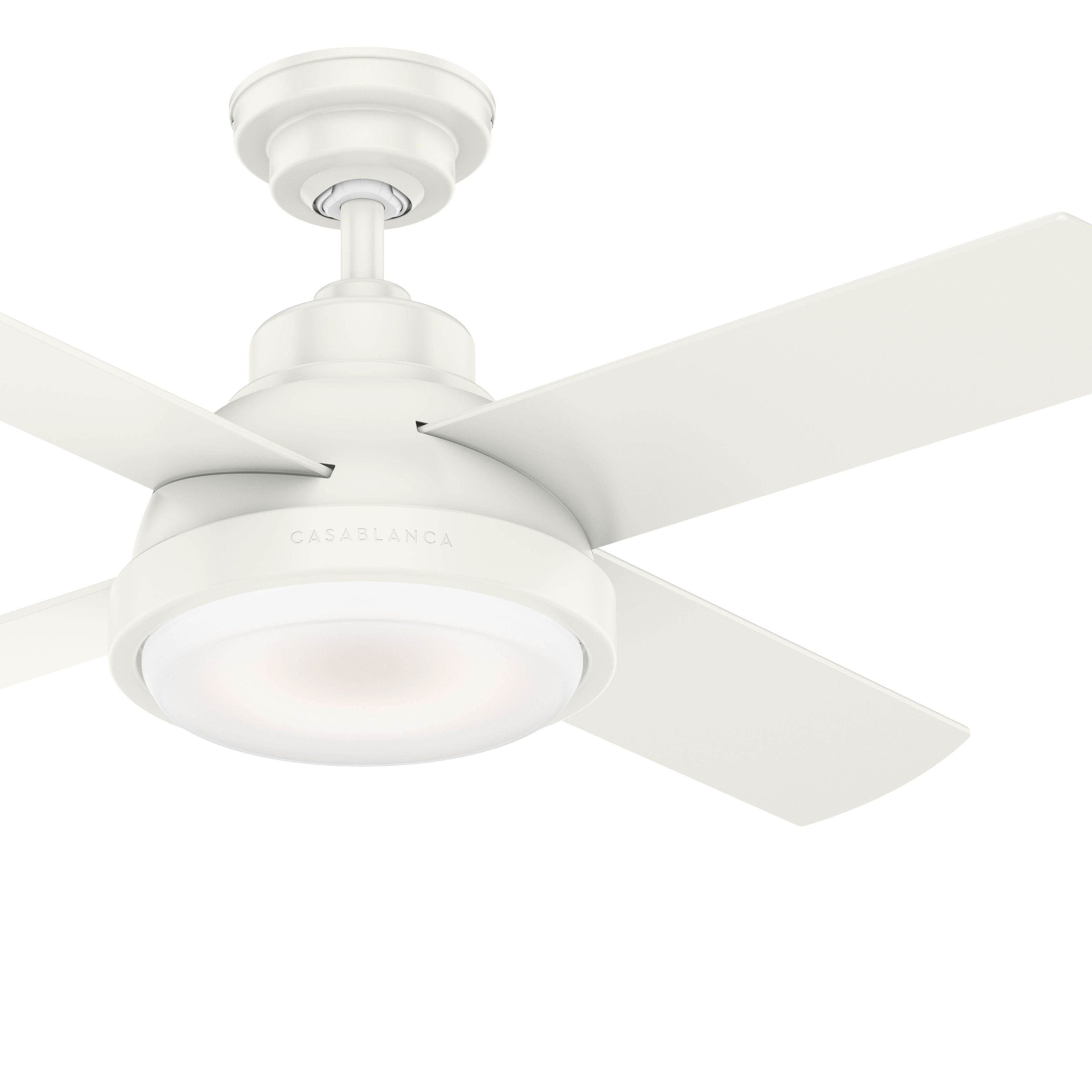 Casablanca Fan 44 inch Casual Fresh White Indoor Ceiling Fan with Light Kit and  Remote Control (Renewed)