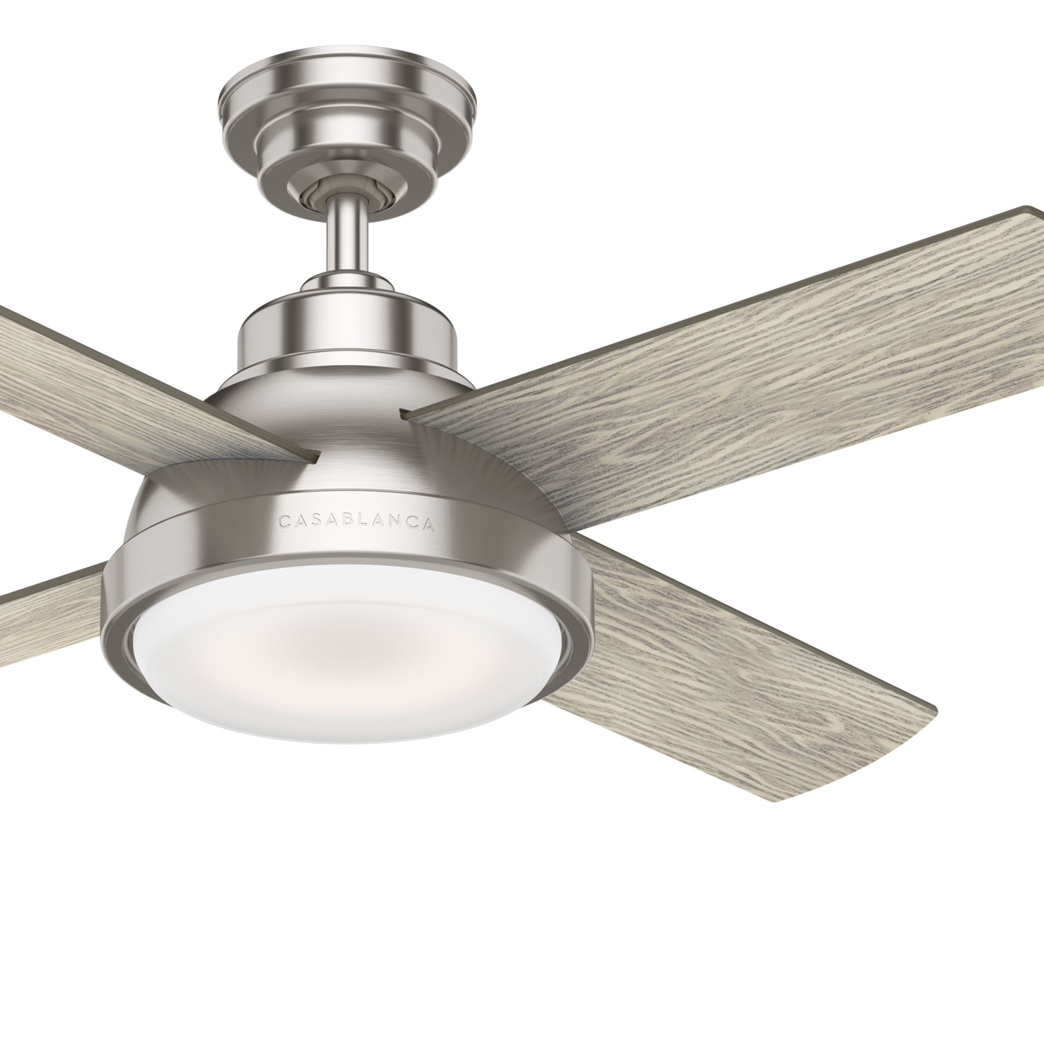 Casablanca Fan 44 inch Casual Brushed Nickel Indoor Ceiling Fan with Light Kit and Remote Control (Renewed)