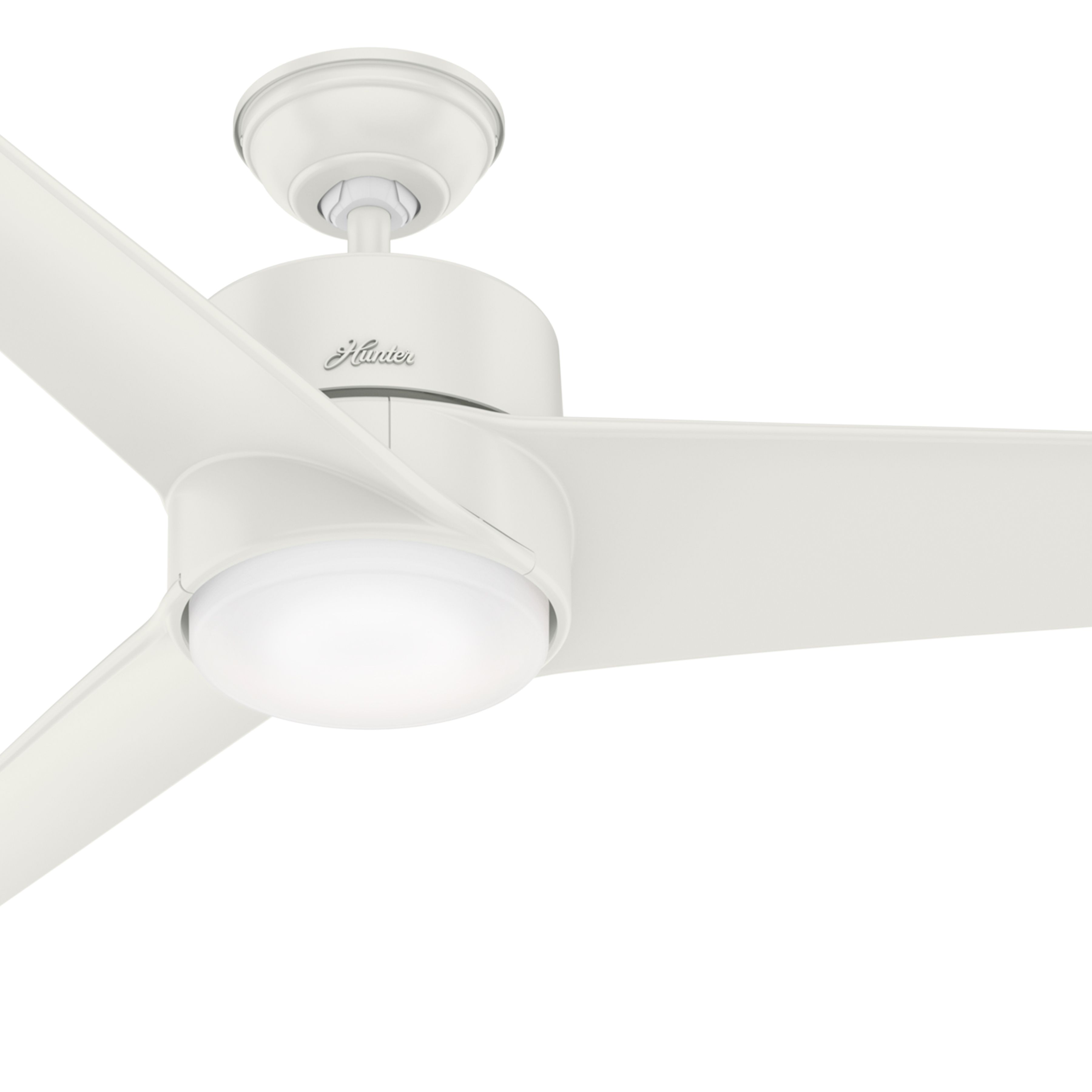Hunter Fan 54 inch Contemporary Fresh White Indoor/Outdoor Ceiling Fan with Light Kit and Remote Control (Renewed)