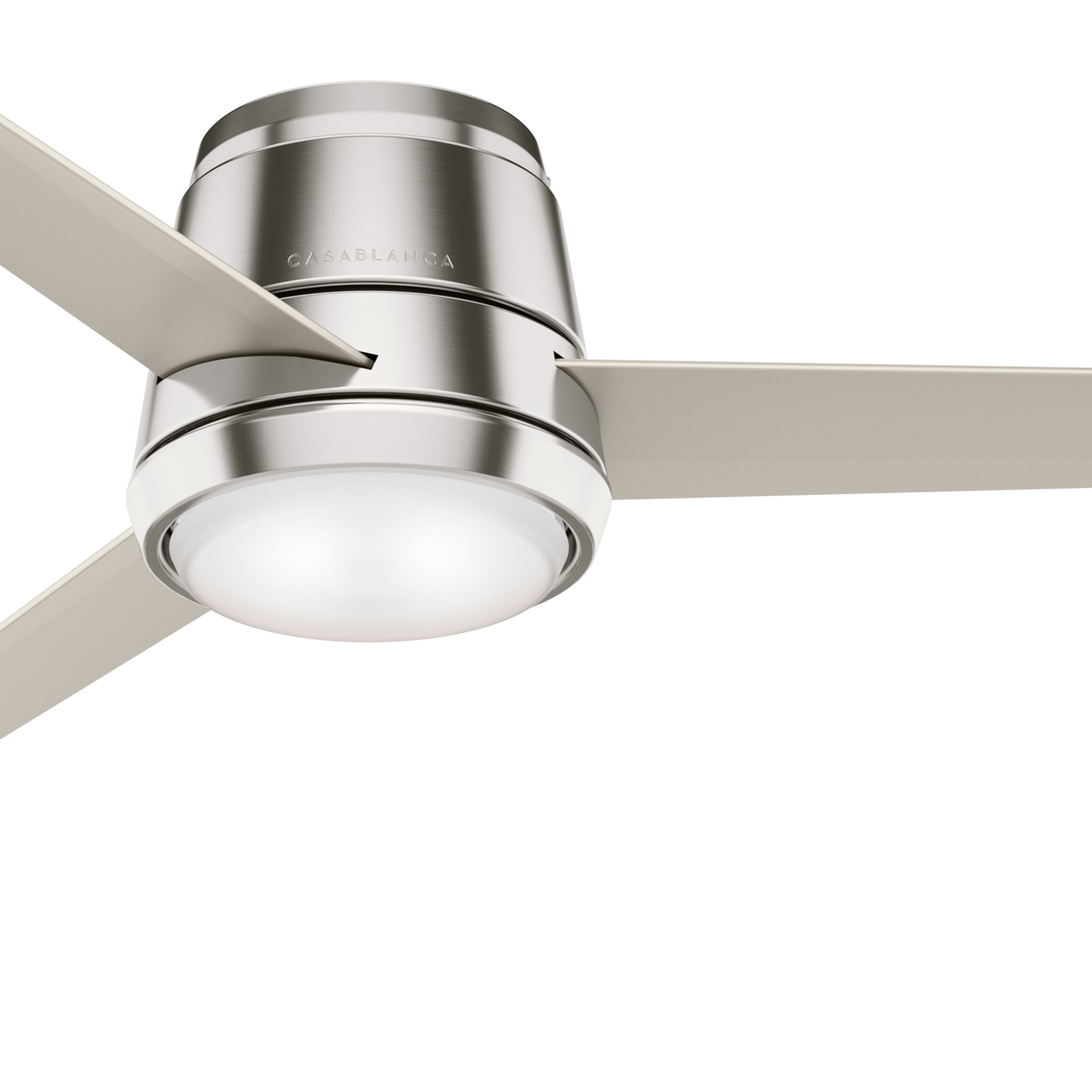 Casablanca Fan 54 inch Low Profile Brushed Nickel Ceiling Fan with Light Kit and Remote Control (Renewed)