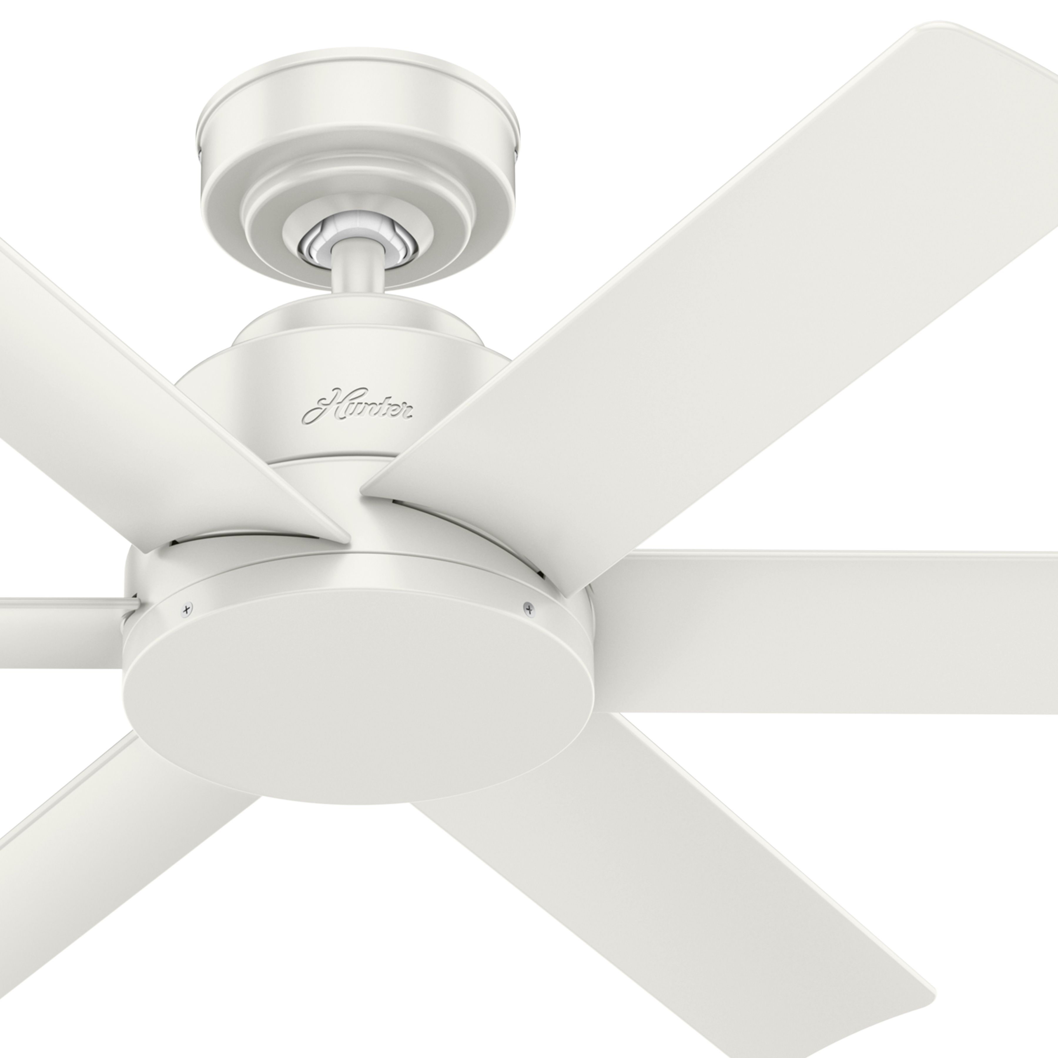 Hunter Fan 44 inch Fresh White Contemporary Indoor/Outdoor Ceiling Fan with Remote Control (Renewed)