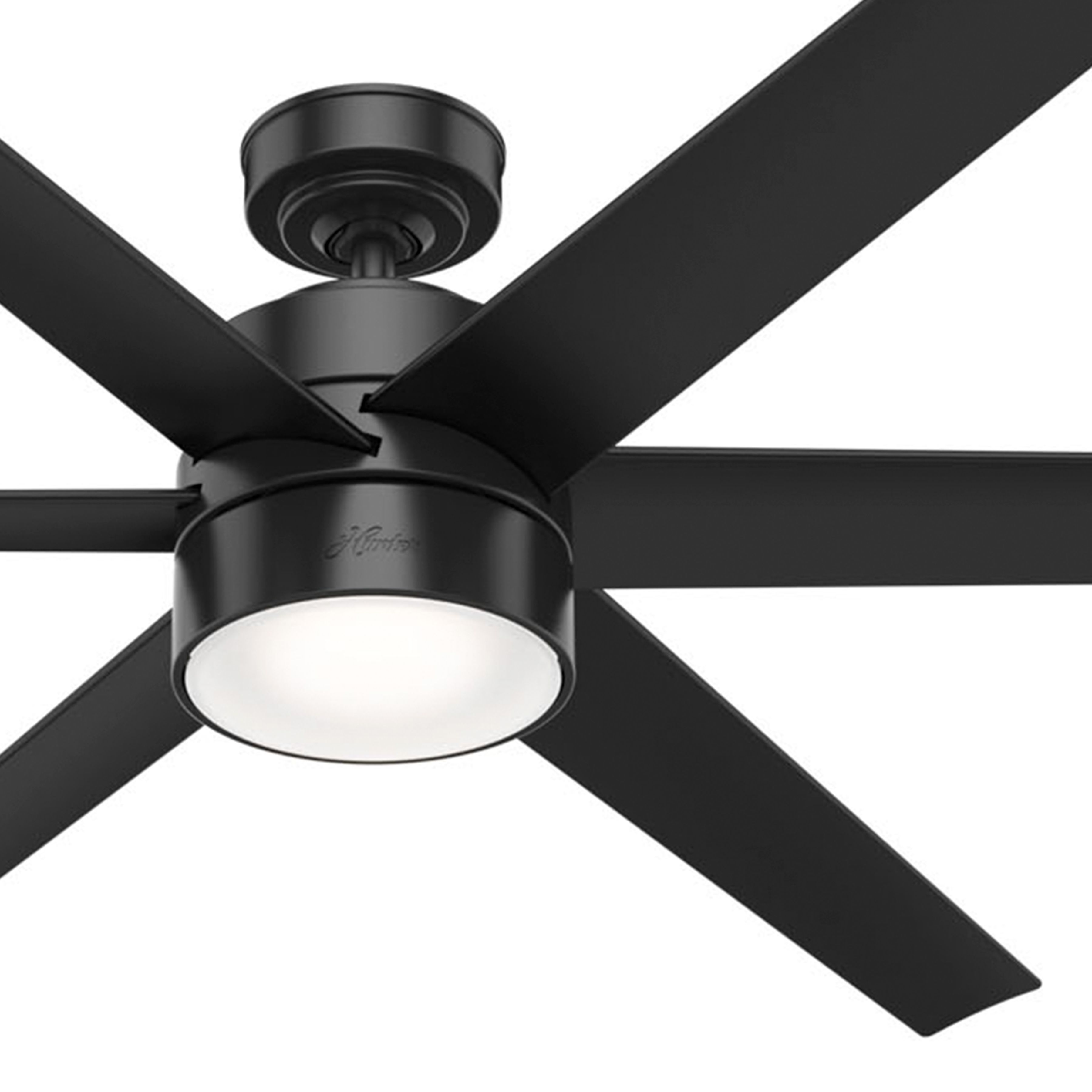 Hunter Fan 72 inch Contemporary Matte Black Finish Outdoor Ceiling Fan with Light Kit (Certified Refurbished)