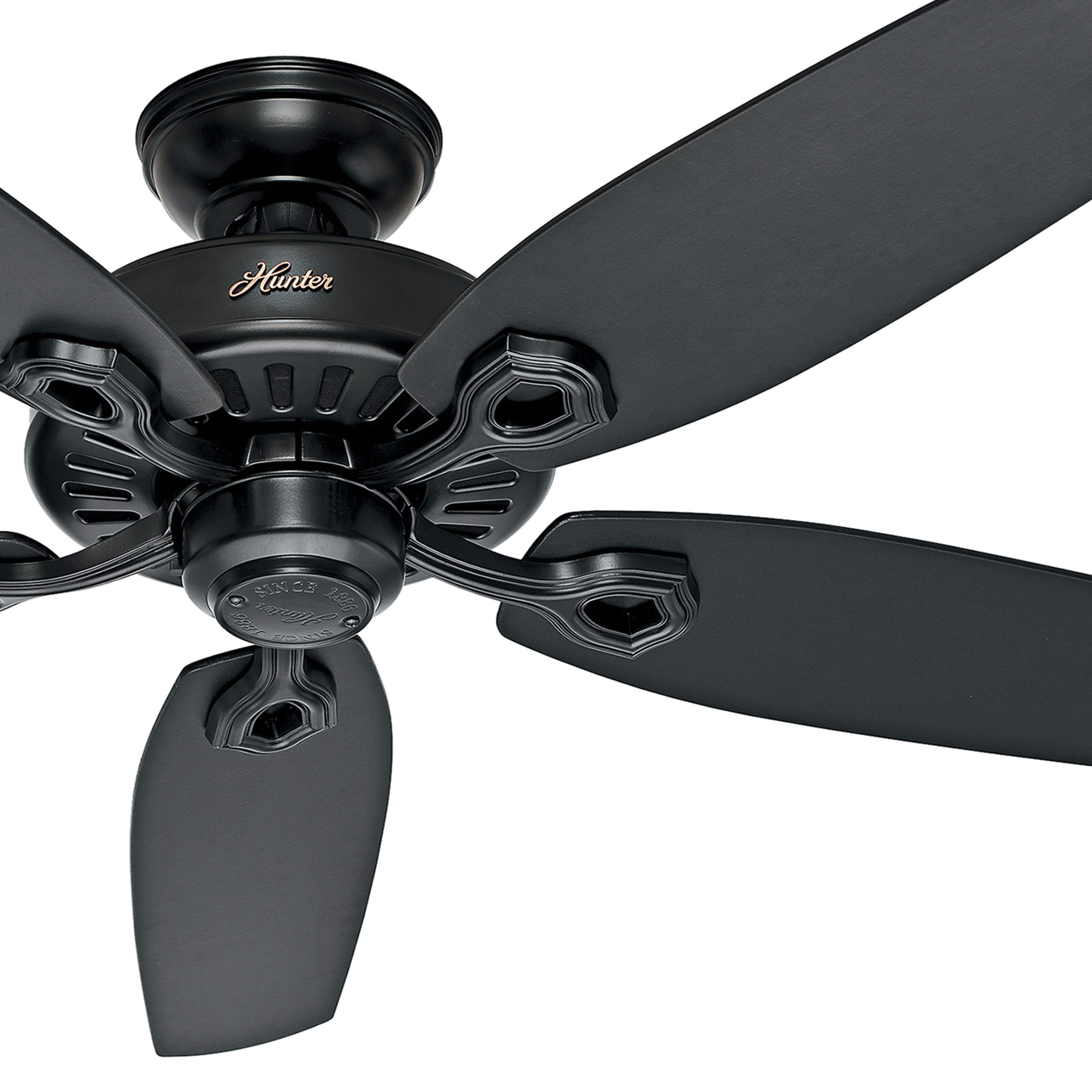 Hunter Fan 52 inch Ceiling Fan in Matte Black with Matte Black Reversible Fan Blades  (Certified Refurbished)