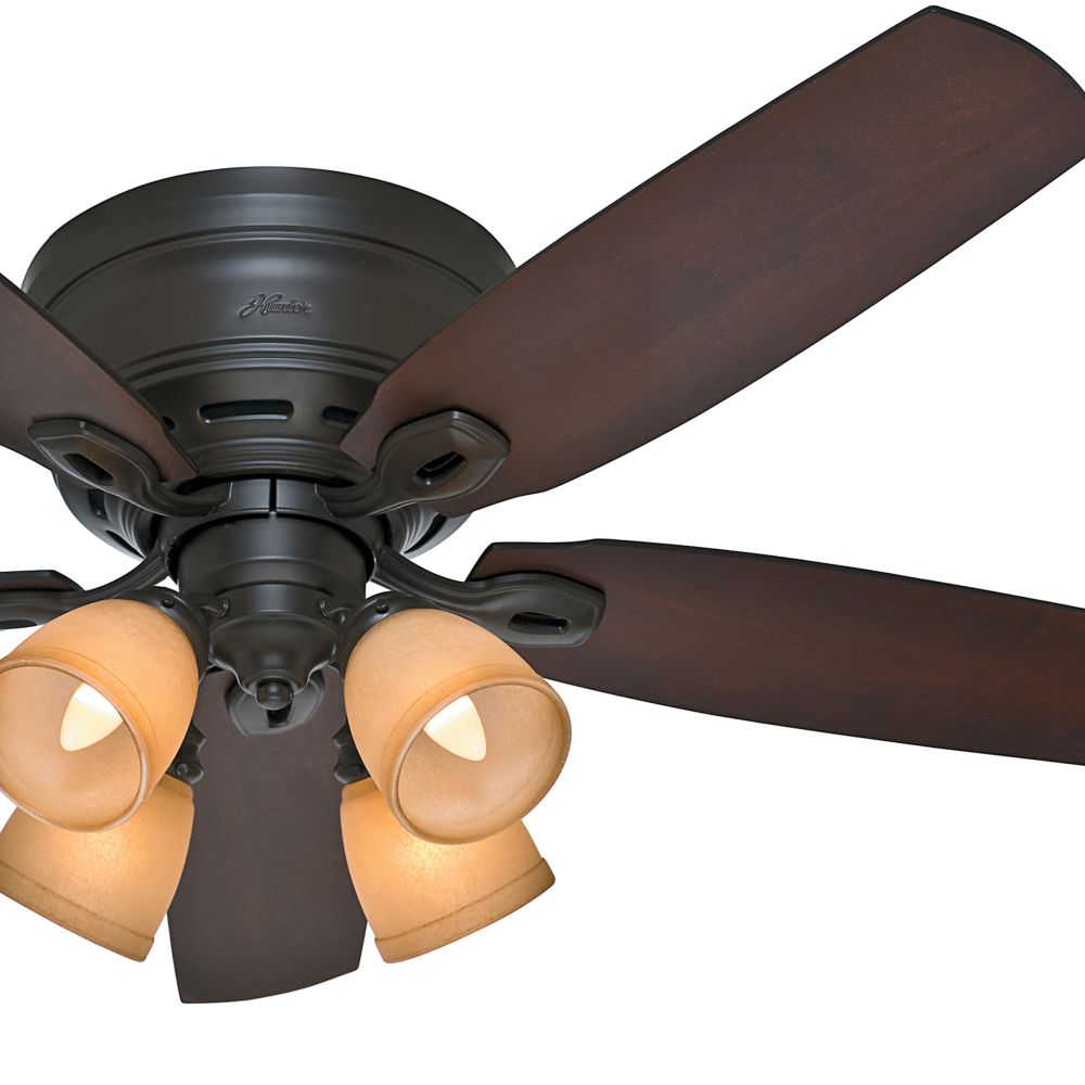 Low Profile Ceiling Fan Light Kit with Toffee Glass