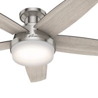 Hunter Fan 48 inch Low Profile Brushed Nickel Ceiling Fan with LED Light Kit and Remote Control (Certified Refurbished)