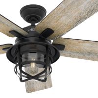 Hunter Fan 54 inch Casual Weathered Zinc Indoor Ceiling Fan with Light Kit and Remote Control (Certified Refurbished)