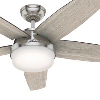 Hunter Fan 52 inch Contemporary Brushed Nickel Indoor Ceiling Fan with Light Kit and Remote Control (Certified Refurbished)