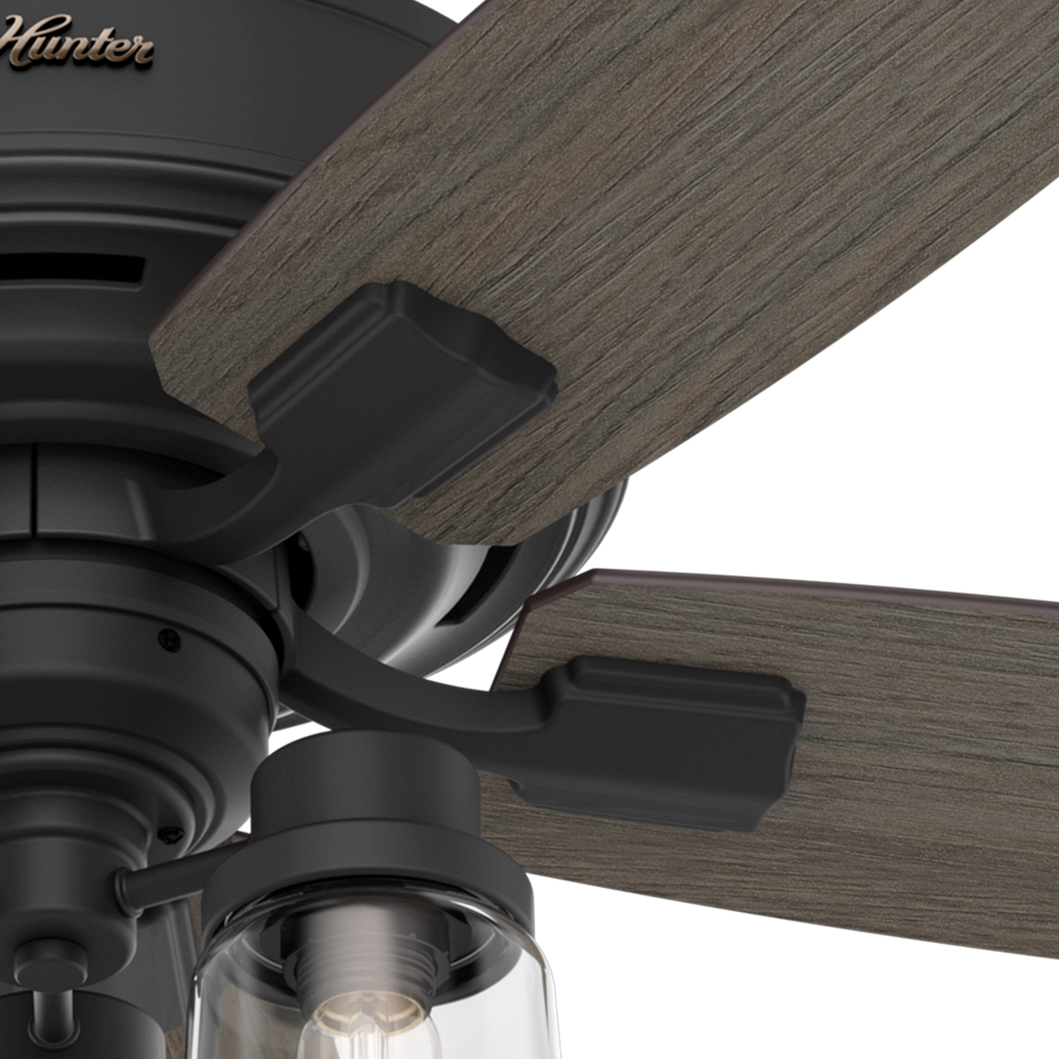 thumbnail interactive-video image 1 of Hunter 44-inch Matte Black Ceiling Fan With Light & Remote – Casual Outdoor/Indoor 1 of 3