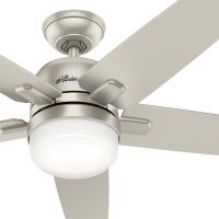 Hunter Fan 52 in. Contemporary Matte Nickel Indoor Ceiling Fan with Light Kit and Remote Control (Certified Refurbished)