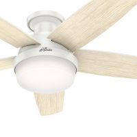 Hunter Fan 48 in. Low Profile Fresh White Indoor Ceiling Fan with Light Kit and Remote Control (Certified Refurbished)